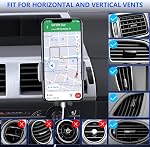 Miracase Phone Holder for Car Air Vent, Stability via Clip & Metal Hook Car Phone Holder Mount, 360°Cell Phone Holder Car Mount Fits iPhone 17 16 15 Pro Max 14 Samsung and All Phones
