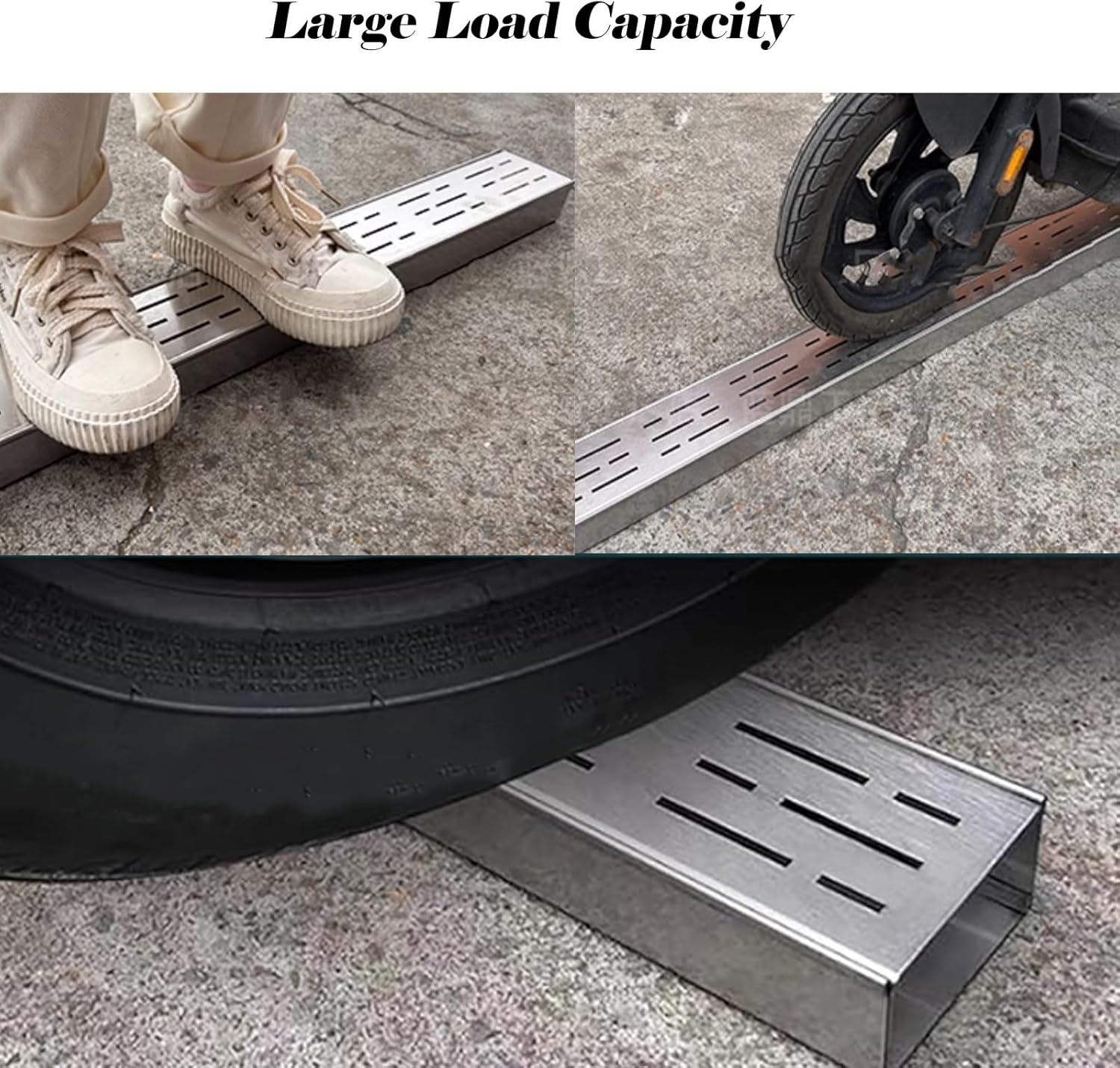 Stainless Steel Trench Cover,Stainless Steel Trench Drain Grate Cover, 39.4-78.7in Long, 3-5CM Height, Anti-Rust Metal Drainage Grate for Indoor/Outdoor Use, Commercial Channel Solution (SIL