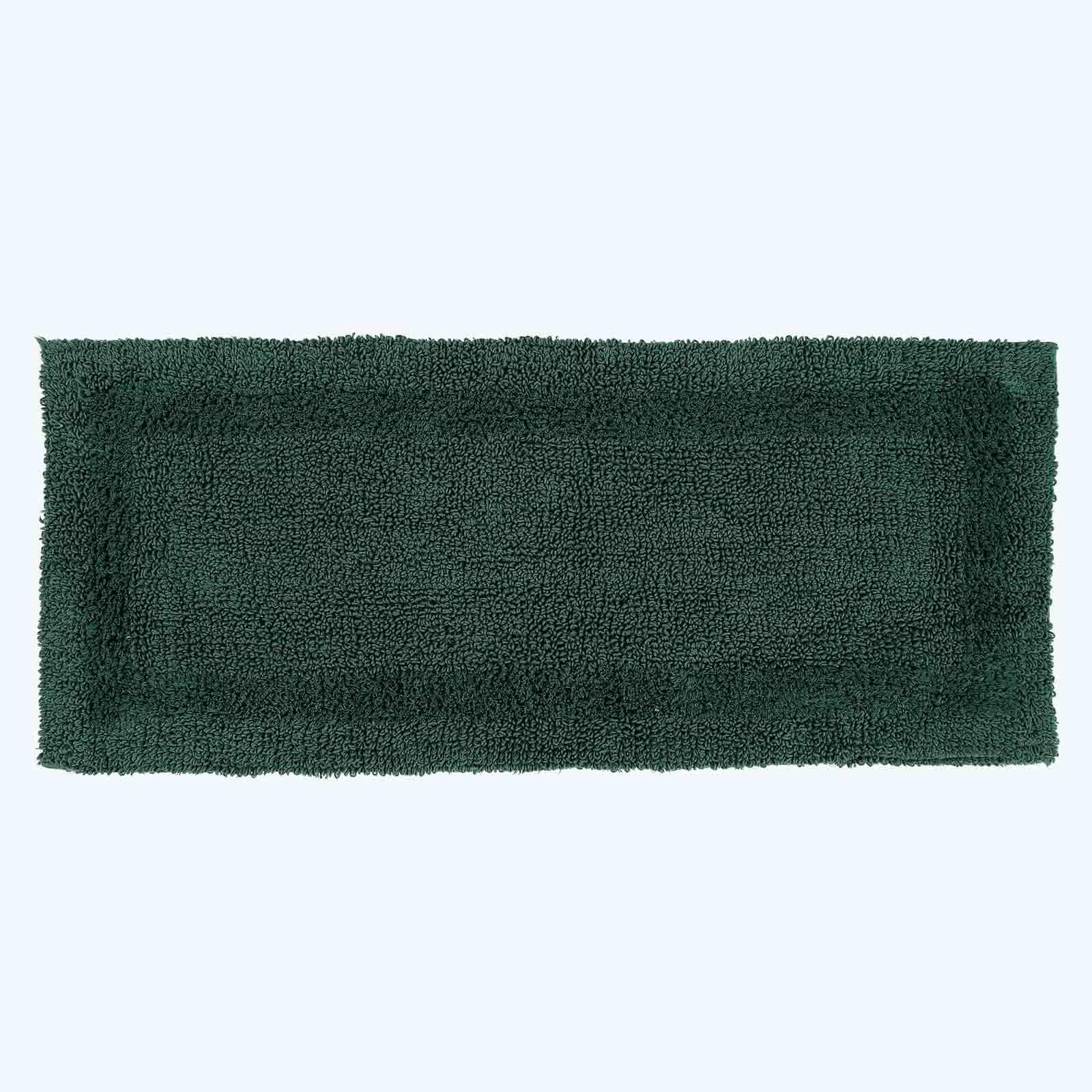 HOMESCAPES Long Bath Mat, Runner, Luxury 1600gsm Extra Soft 100% Cotton, Reversible Bathroom Mats Non-Slip, Washable, Super Absorbent, Quick-Dry, Forest Green Large Bathroom Rug, 40 x 100 cm