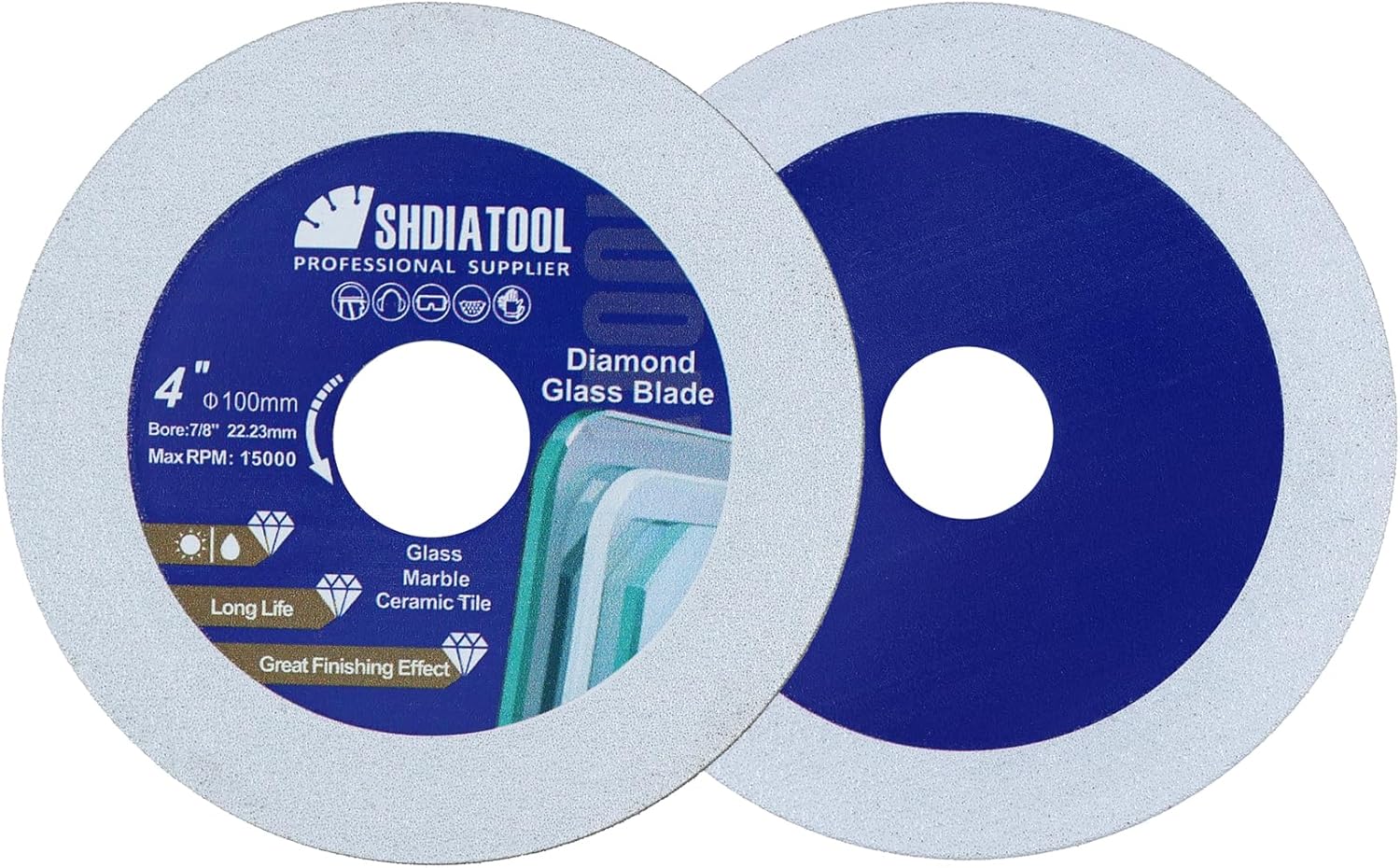SHDIATOOL Diamond Glass Cutting Disc 4-1/2-Inch Saw Blade, Ultra-Thin Cut Off Wheel for Tile Ceramic Porcelain Marble 115mm (5 of Pack)