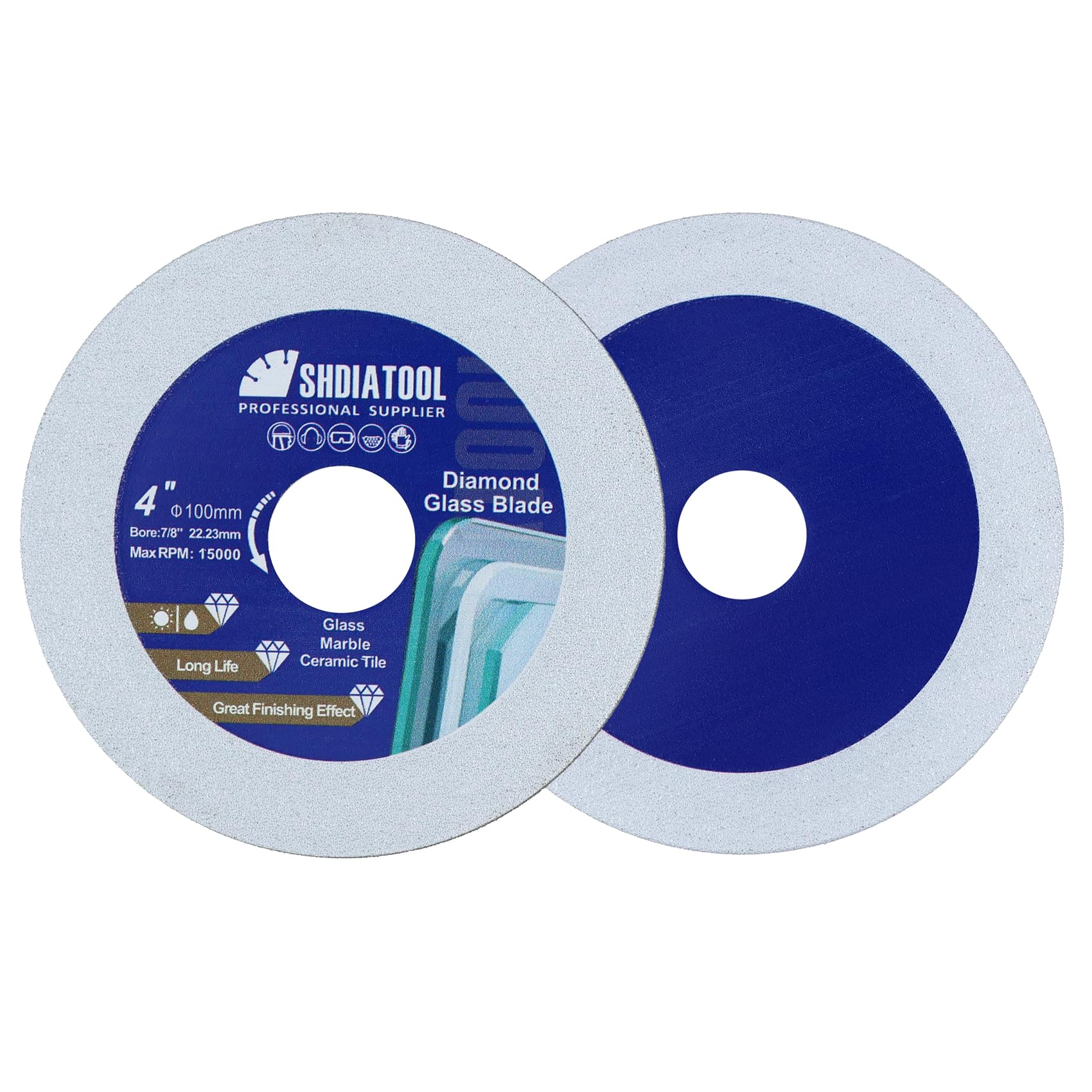 SHDIATOOL Diamond Glass Cutting Disc 100mm Saw Blade, Ultra-Thin Cut Off Wheel for Tile Ceramic Porcelaim Marble 100mm (2 of Pack) โ image 1