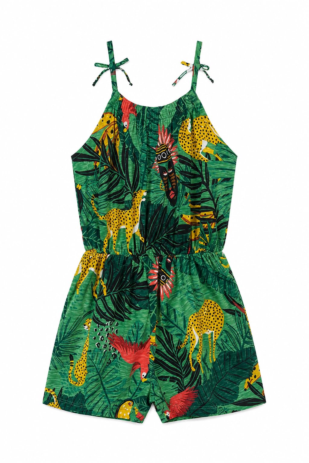 Generico Mayoral Mono Corto Niña Verano Estampado Tropical - Jumpsuit Ligero con Tirantes Ajustables - Mono Elegante Primavera Verano
