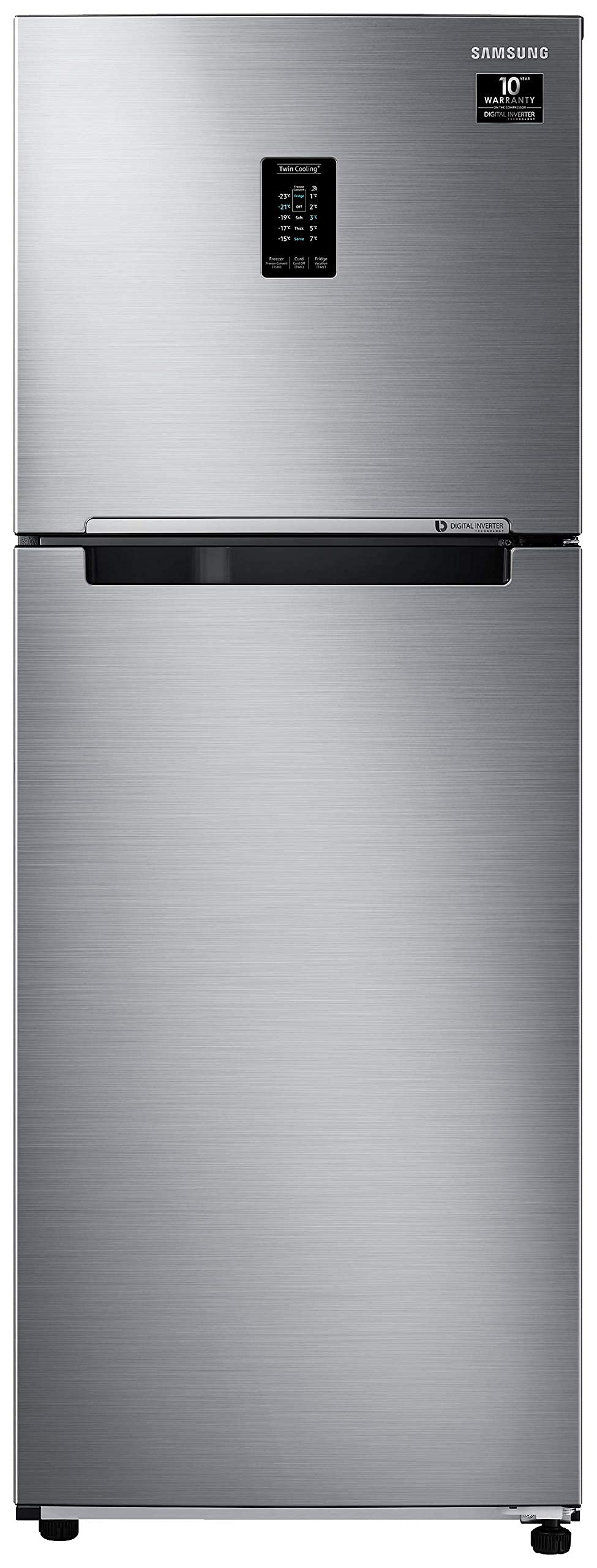 Samsung 336 L 3 Star Inverter Frost Free Double Door Refrigerator (RT37A4633SL/HL, Real stainless, 2022 Model,Silver)