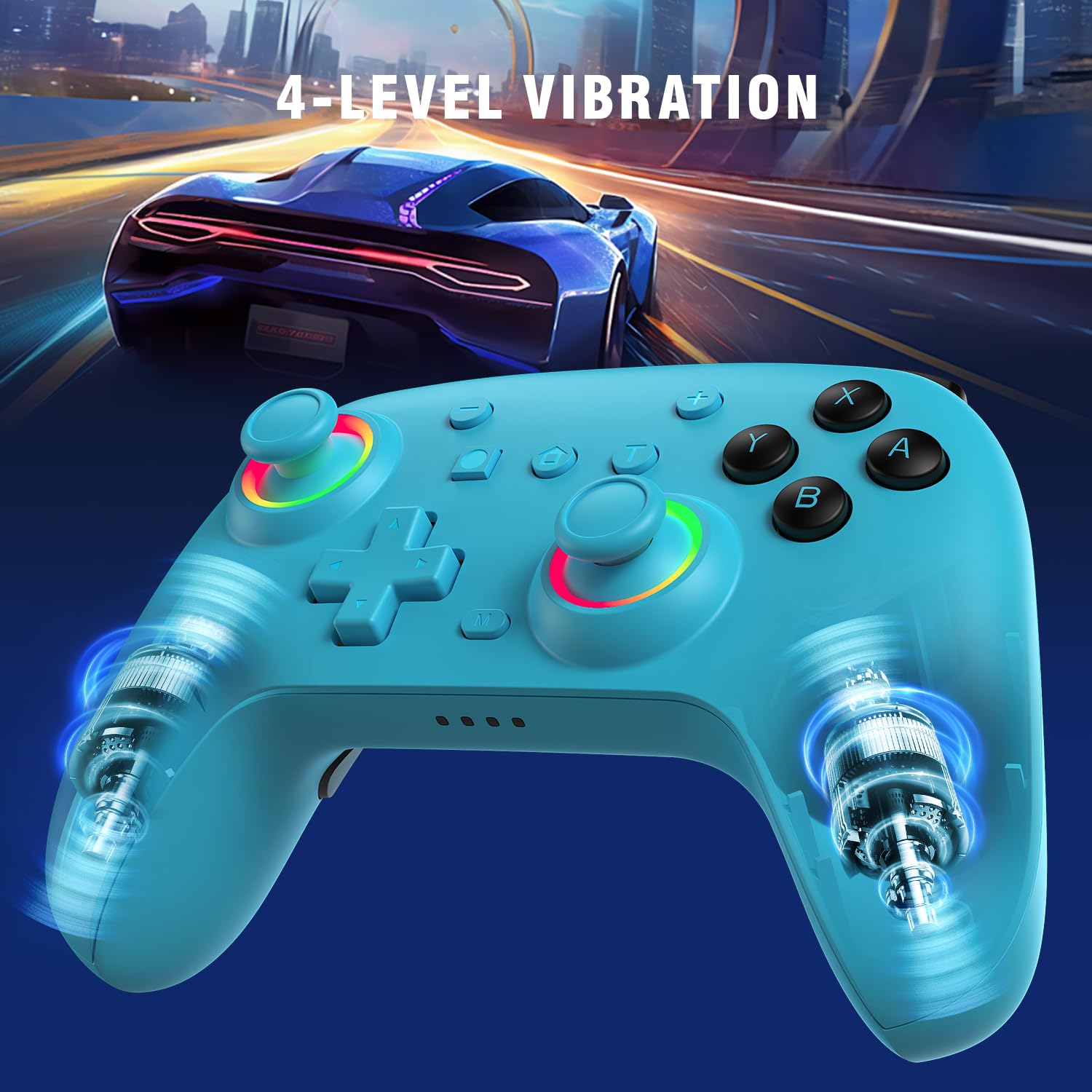Deepdawn Wireless Controller for Nintendo Switch/Switch 2/Lite/OLED/PC - Ergonomic Gamepad with Turbo, Programmable Buttons, RGB Lighting, Wake-up Function & Dual Vibration