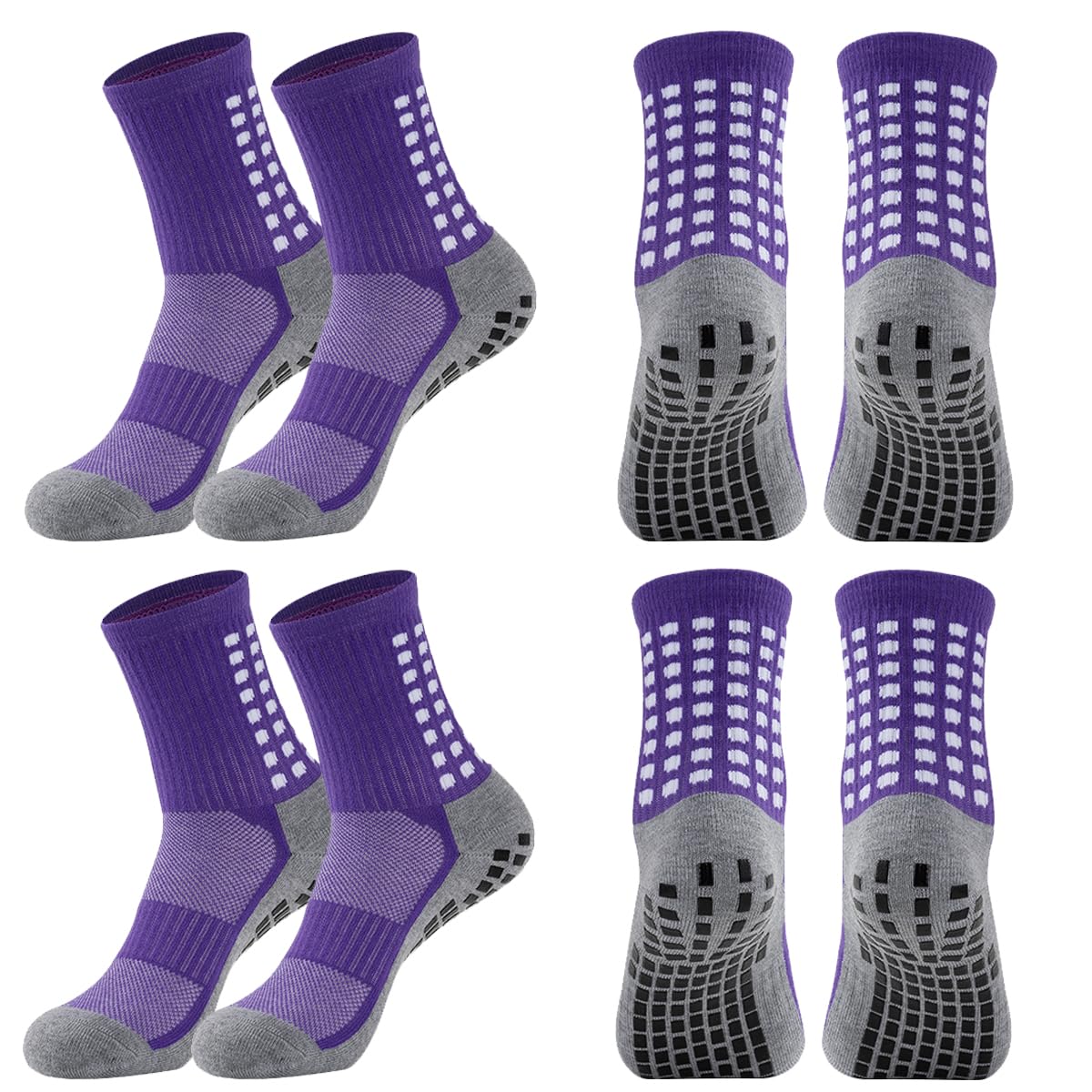 2/4 Paar Sportsocken für Herren, rutschfeste Griffpolster für Fußball, Fußball, Basketball, Laufen, Wandern, Radfahren, Sport