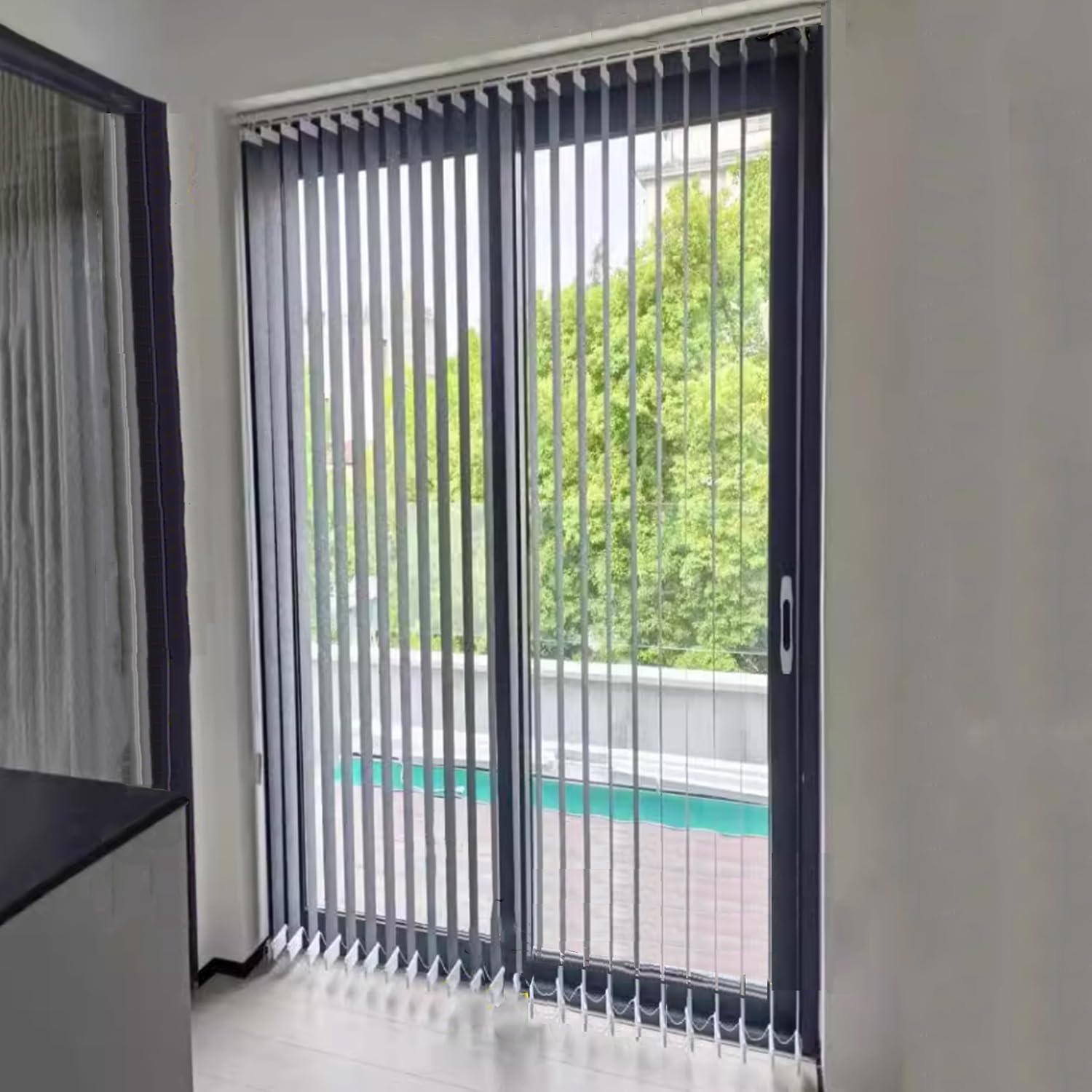 Grey Vertical Blinds Window Blind,Room Divider,Blackout Fabric Vertical Blind,Energy Saving UV Protection Light Filtering Adjustable Sliding Panel,Custom,Width x Height (50cm x 100cm(20in x 39in))