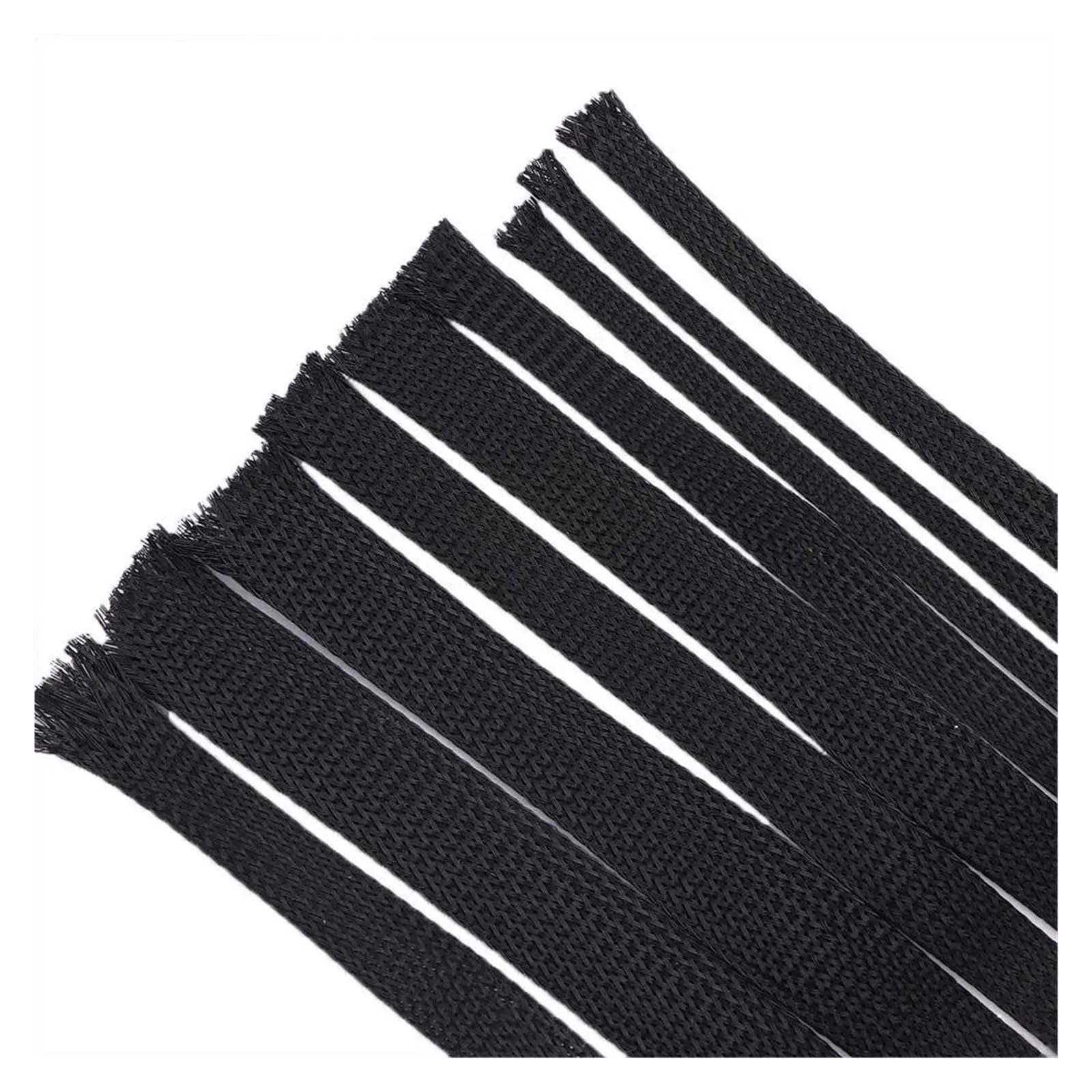 Funda trenzada de PET de 4 a 25 mm, protección de cable, aislamiento de alambre, funda trenzada expandible para cableado de automóvil, hogar, oficina (negro-6 mm, 5 m)
