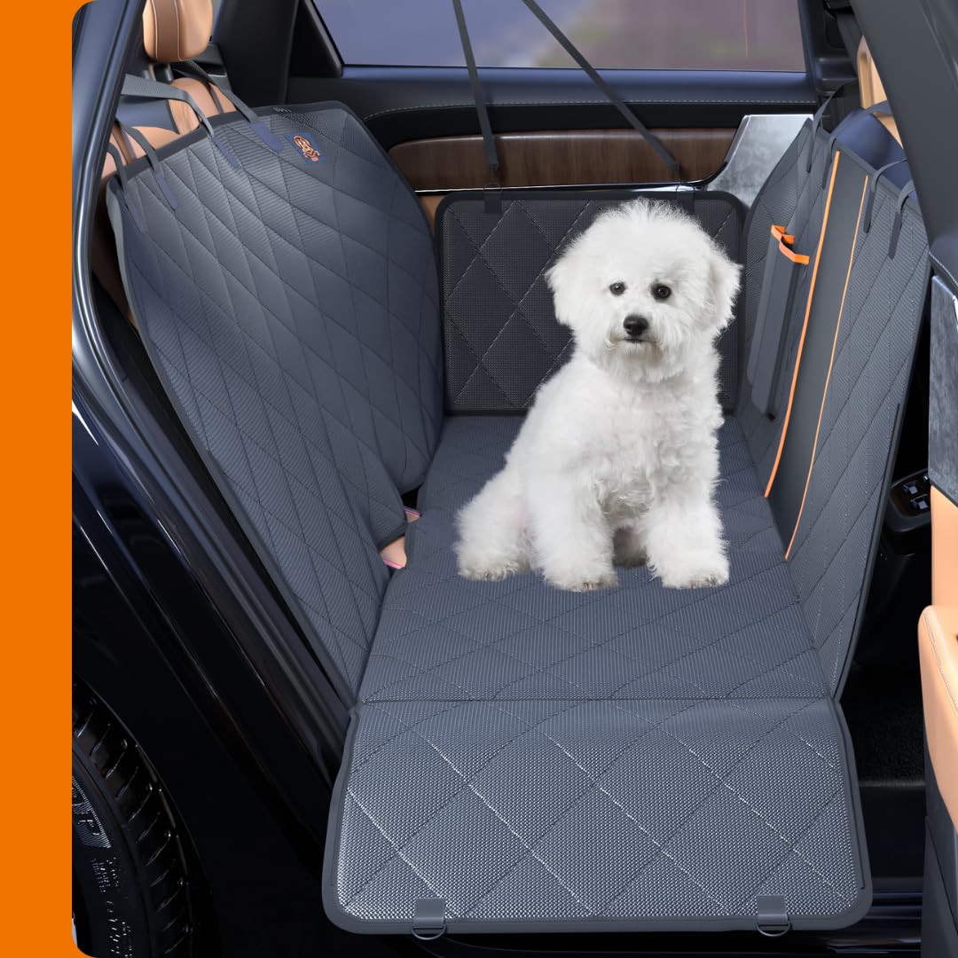 Funda de asiento de coche para perro, hamaca de 54 x 58 pulgadas, impermeable, accesorios para asiento trasero para coche, sedán y SUV, tela Oxford 600D, respaldo antideslizante, a prueba de arañazos,