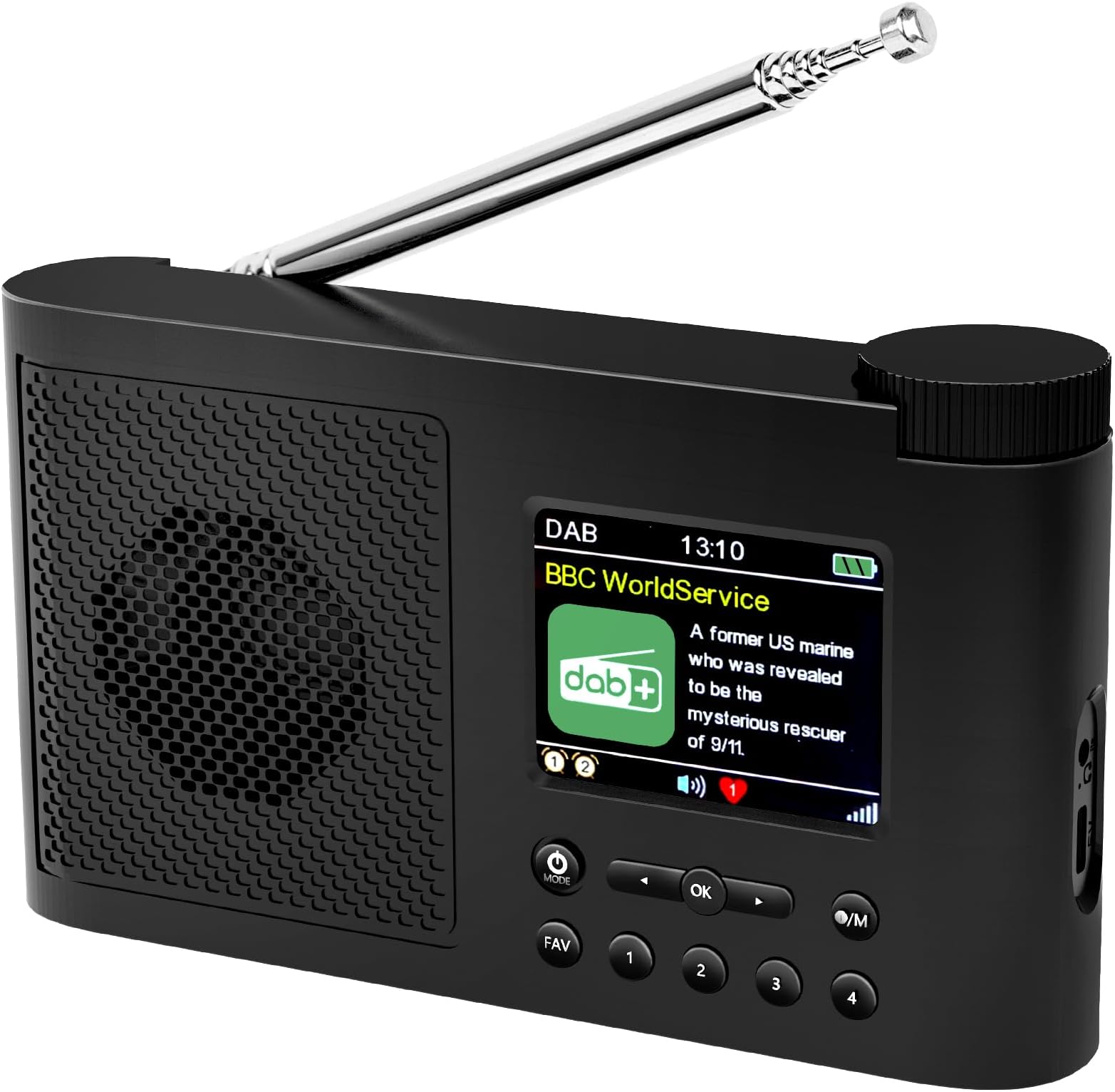 WOVTE Portable DAB/DAB+/FM Digital Radio, Bluetooth, USB/Battery Power ...