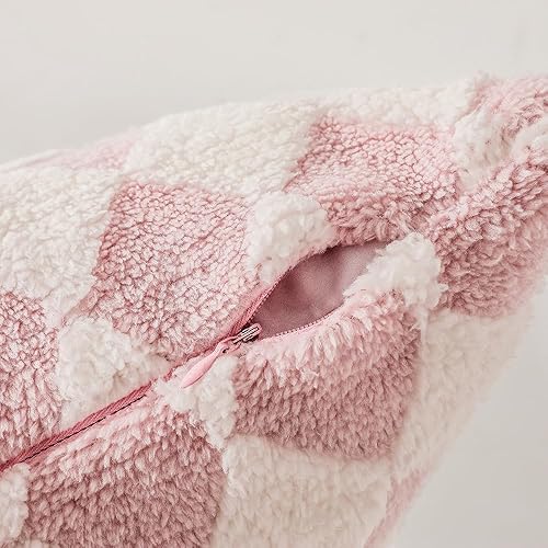 Miniatura 9 de WEMEON Juego de 2 fundas de cojín decorativas de 18 x 18 pulgadas, fundas de cojín con patrón de tablero de ajedrez de estilo lujoso, almohadas de