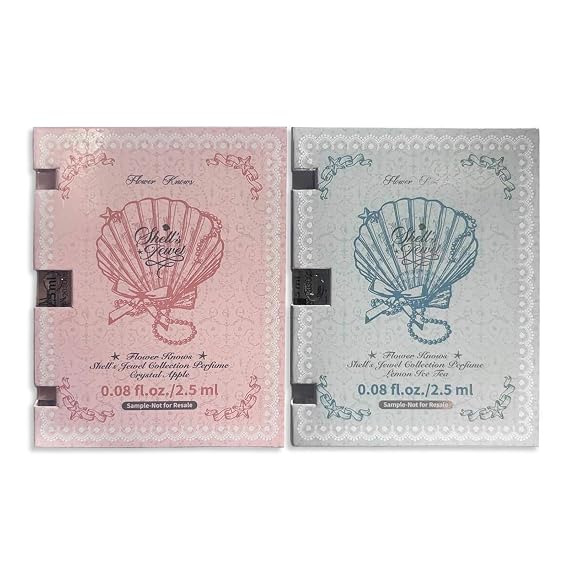 Flower Knows Shell's Jewel Perfume Samples,Sweet Fragrance Eau de Parfum Fragrance for Women,Fresh Citrus Scent With Notes of Lemon,Peppermint,Musk,Travel Size,0.08 fl.oz(Lemon Ice Tea)