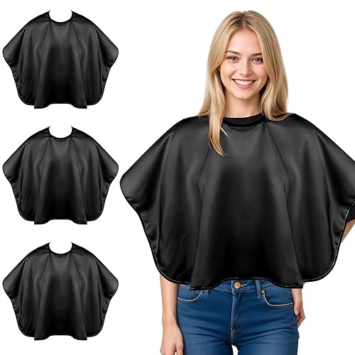 Waterproof Short Haircut Cape - Adjustable Neck Snap & Hair