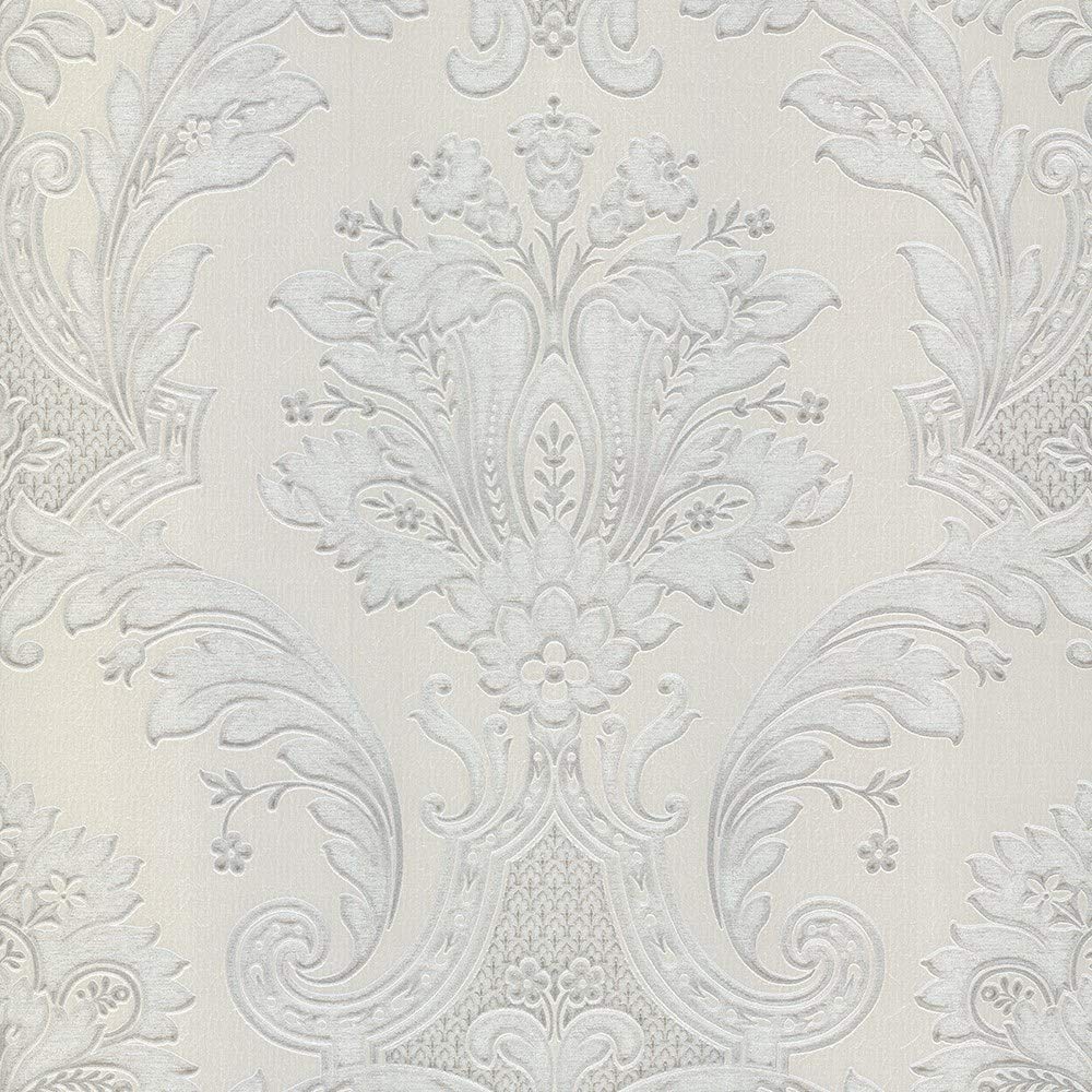 Belgravia Decor Amara Damask Cream Wallpaper GB7369 - Textured Italian Vinyl