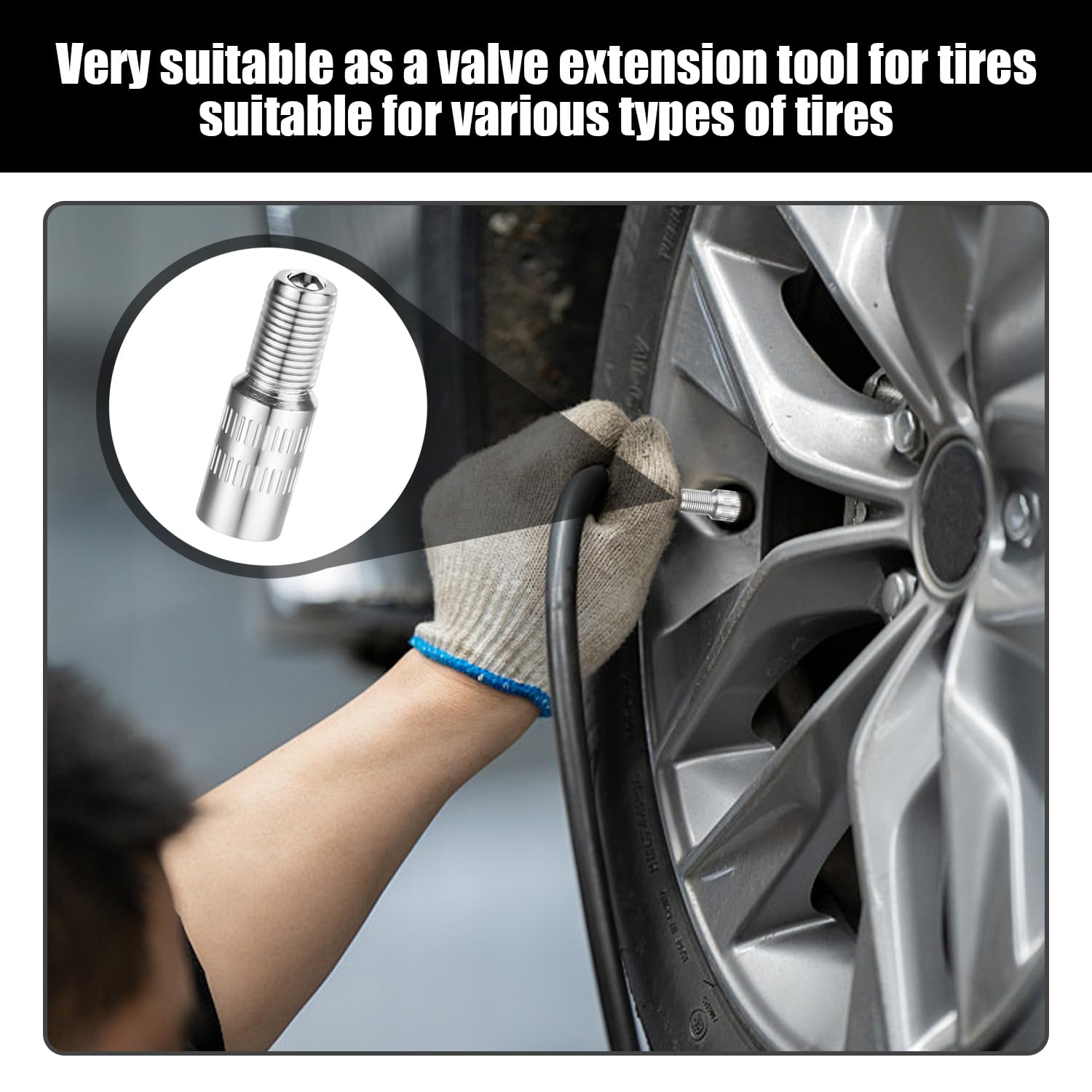 8-Piece Valvola Extender, Asta Di Prolunga Del Pneumatico, Gonfiaggio Dei Pneumatici Accessori, Adatto Per Automobili, Moto, E Camion.