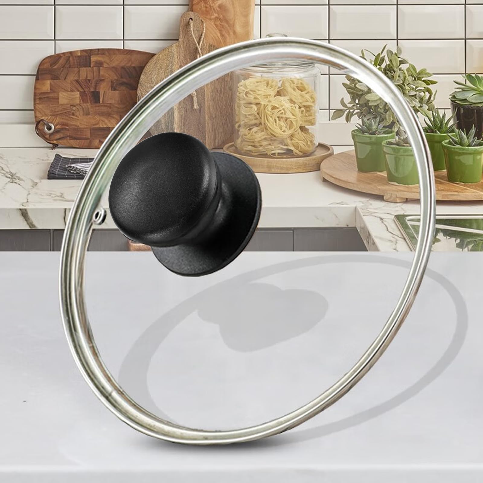 Set 6 Maniglie Coperchio Pentole - Bachelite Nera, Con Viti E Cacciavite, Universali