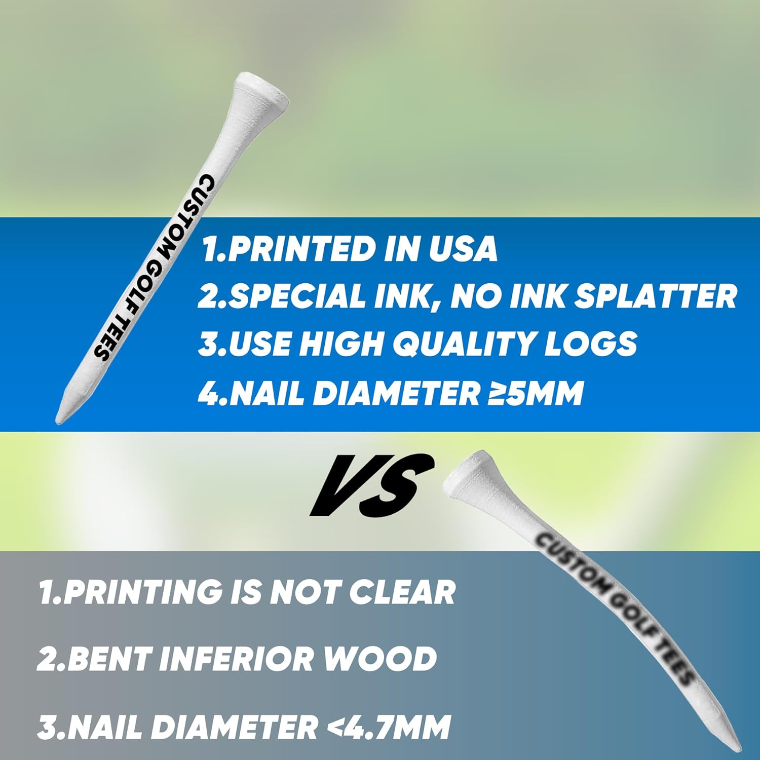 Color Printing | Font Selection | Personalized Golf tees, Customized Gifts, Sets of 50, 100, or 200 tees.
