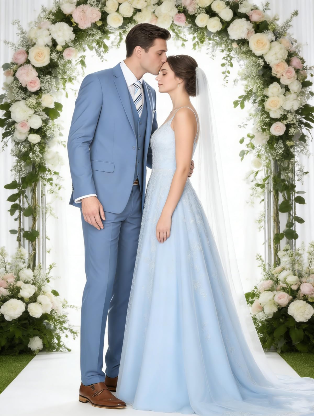 Costume 3 pièces pour homme - Coupe ajustée - Pour mariage, bal de fin d'année, fête d'affaires - Blazer à un bouton - Ensemble gilet et pantalon de smoking