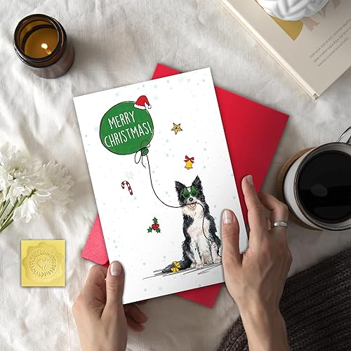 Miniatura 4 de Tarjeta de Feliz Navidad Border Collie para los amantes de los perros