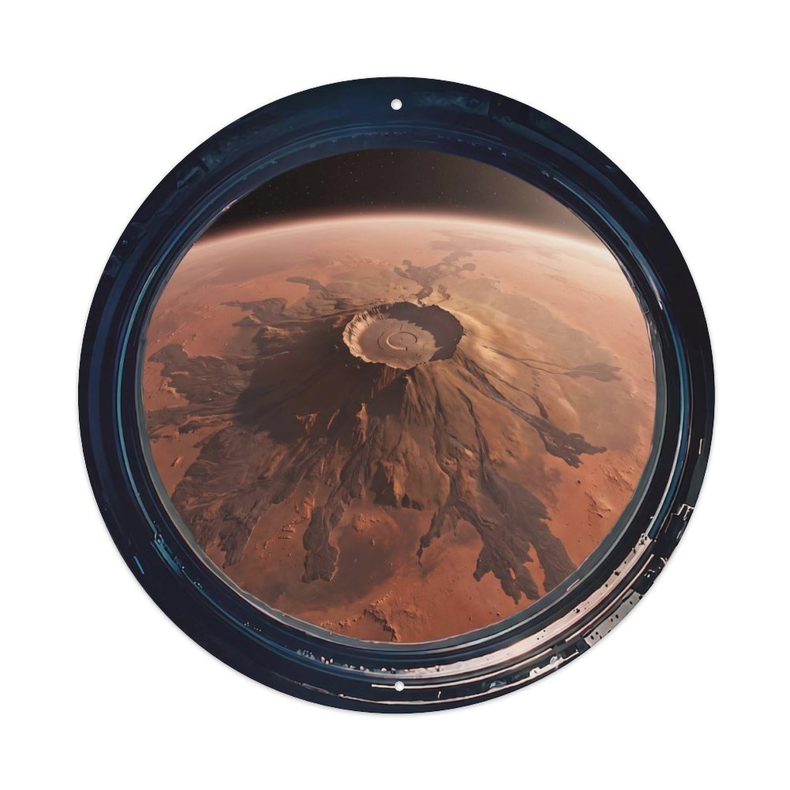 Red Planet Volcano View Metal Tin Sign