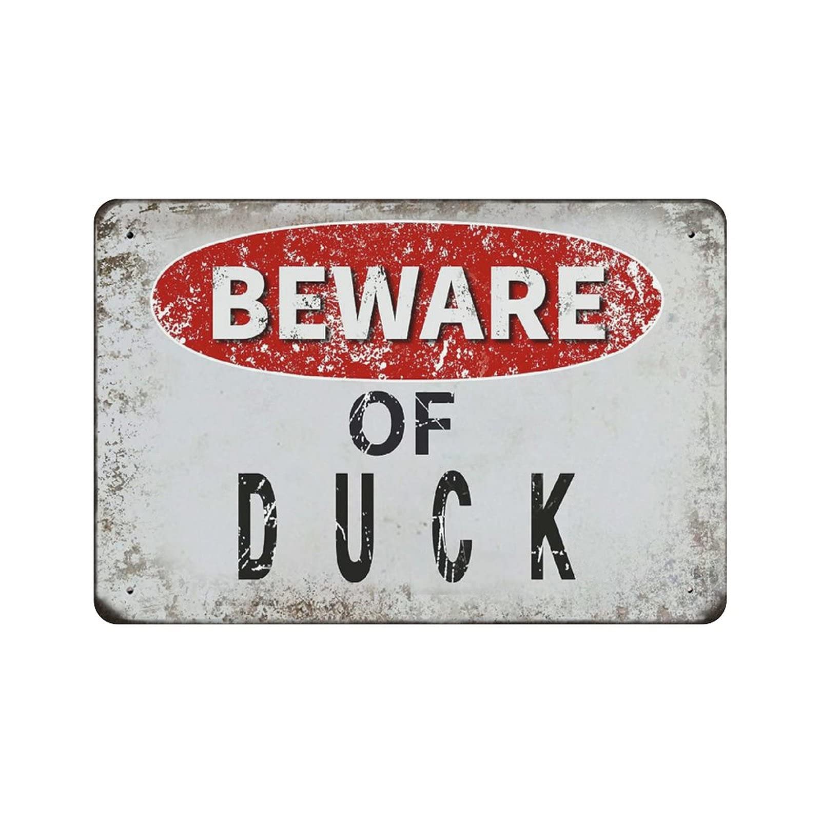 Metal Tin Sign Beware of Duck Vintage Tin Poster Metal Sign Wall Decoration Country Kitchen Home Garage Decor 8"x12"