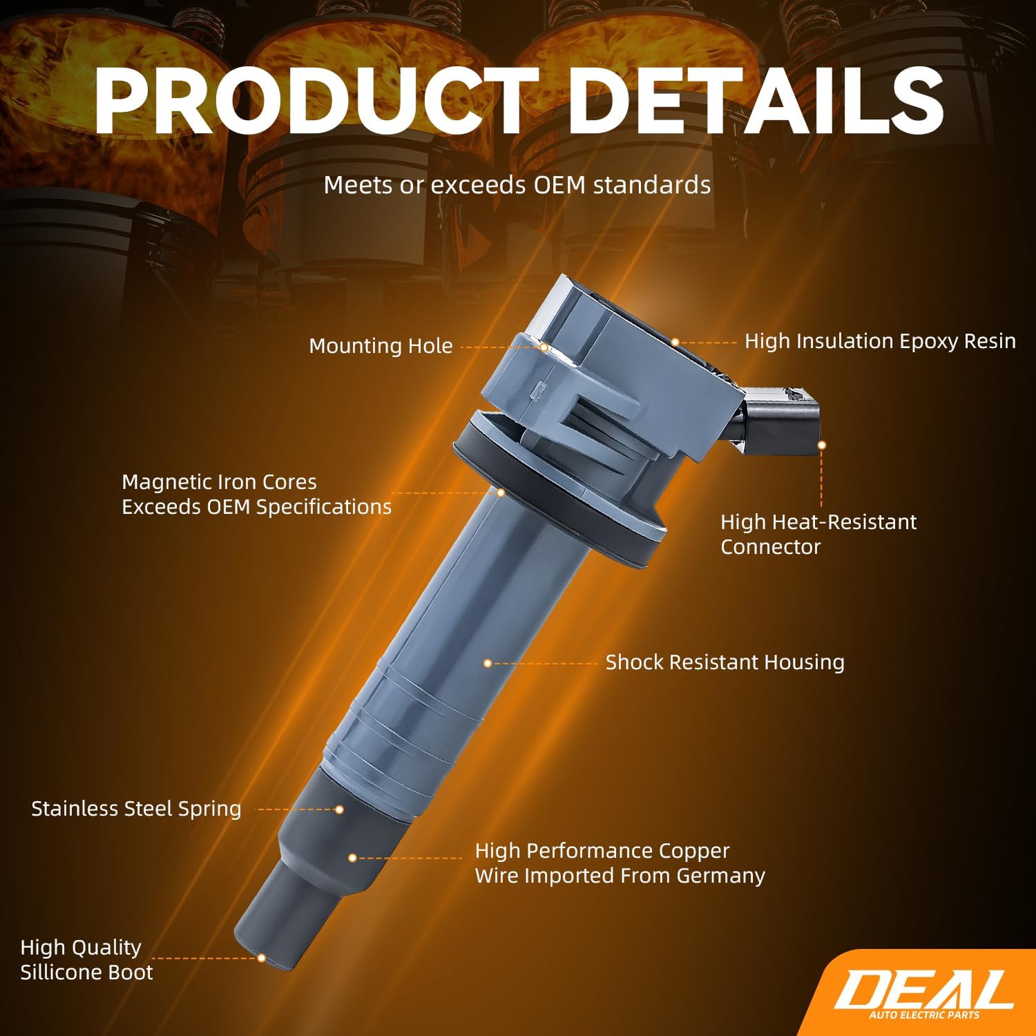 DEAL 4pcs UF247 Ignition Coil Pack + 4 Double Iridium Spark Plugs Compatible with 00-02 Prizm 03-08 Vibe 00-08 Corolla 03-08 Matrix 00-05 MR2 Spyder 00-05 Celica GT 1.8L L4 (Engine ID 1ZZFE)