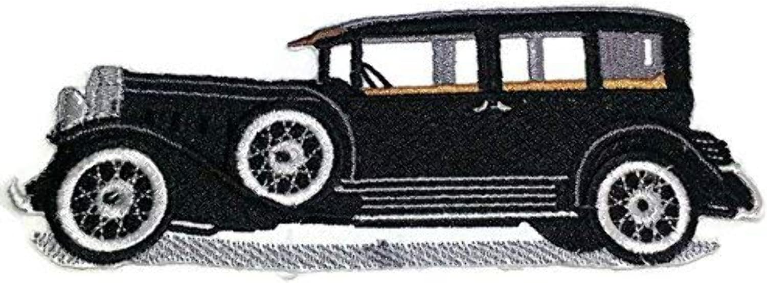 Classic Cars Collection [1930 Cadillac] [American Automobile History in Embroidery] Embroidered Iron On/Sew Patch [6.5" x 2.5"]Made in USA]