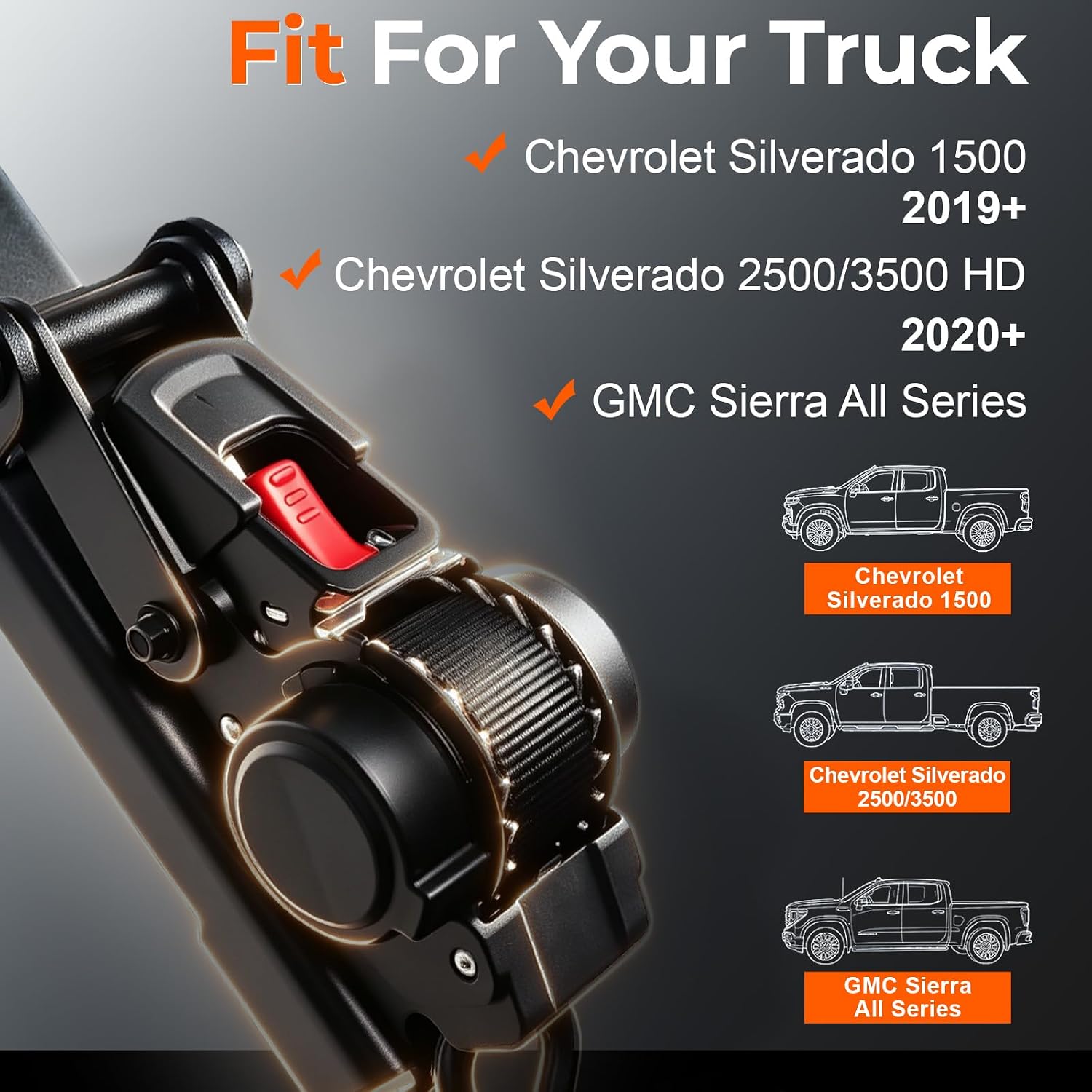 Swivel Retractable Truck Bed Tie Down Straps for Chevrolet Silverado & GMC