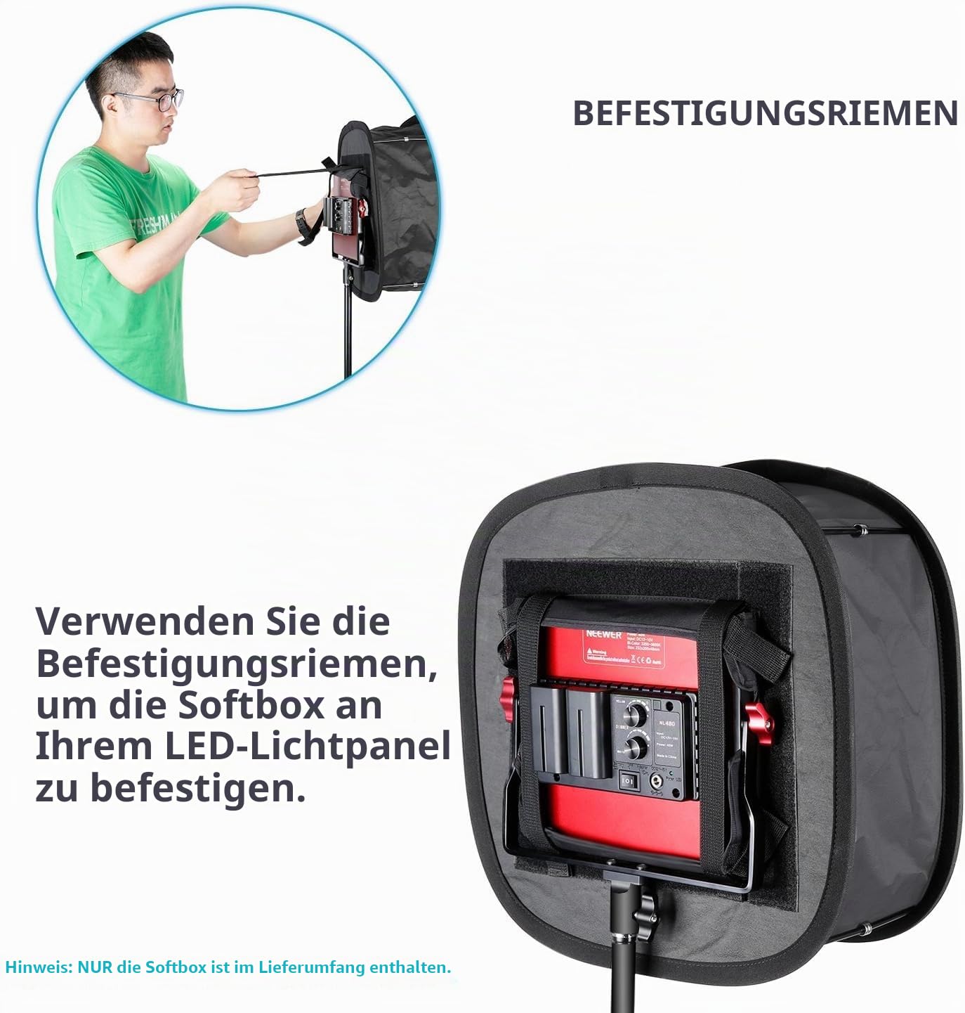 Neewer 2er Pack LED Licht Panel Softbox für 660 480 Videoleuchte – Bild 7