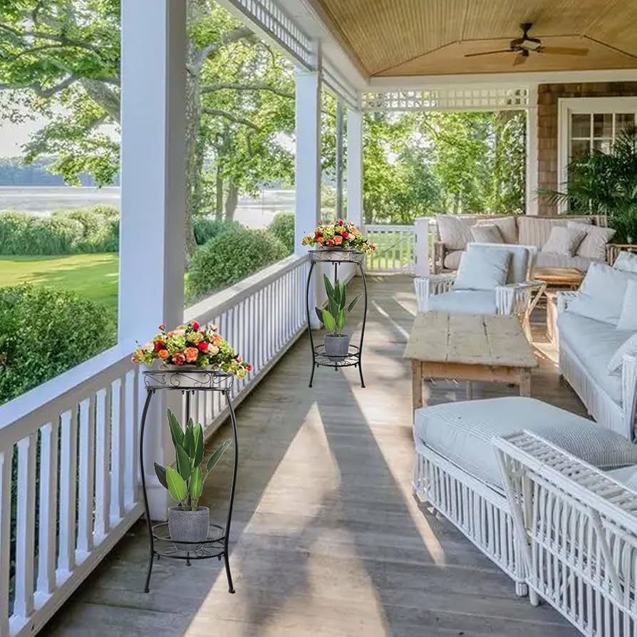 Amazon.com : YHIJURS Plant Stand Indoor Outdoor 27.1'', 2 Tier