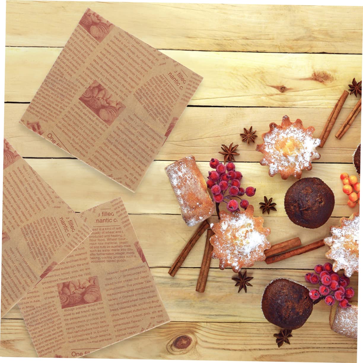 Zerodeko Carta da Forno Antiaderente per Alimenti 30x30 Cm 200 Pezzi Carta Resistente al Grasso per Cottura Sana senza Bpa