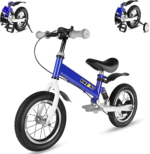 Bicicleta de equilibrio 2 en 1, el doble uso de una bicicleta de equilibrio para niños y bicicleta para niños, 12 14 pulgadas para 2-6 años de edad,