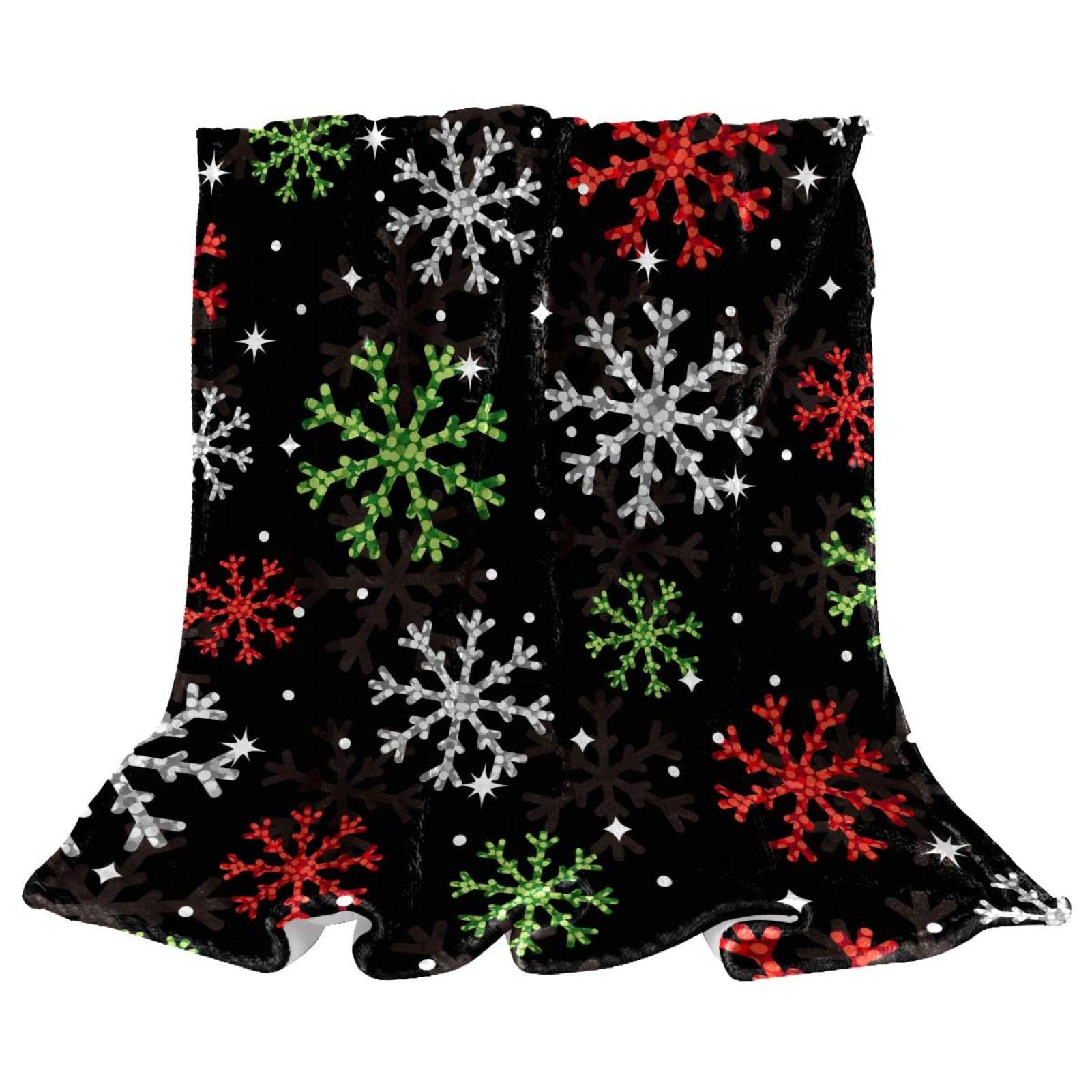 Jeté de lit en polaire flocon de neige, plaid canapé coloré et léger