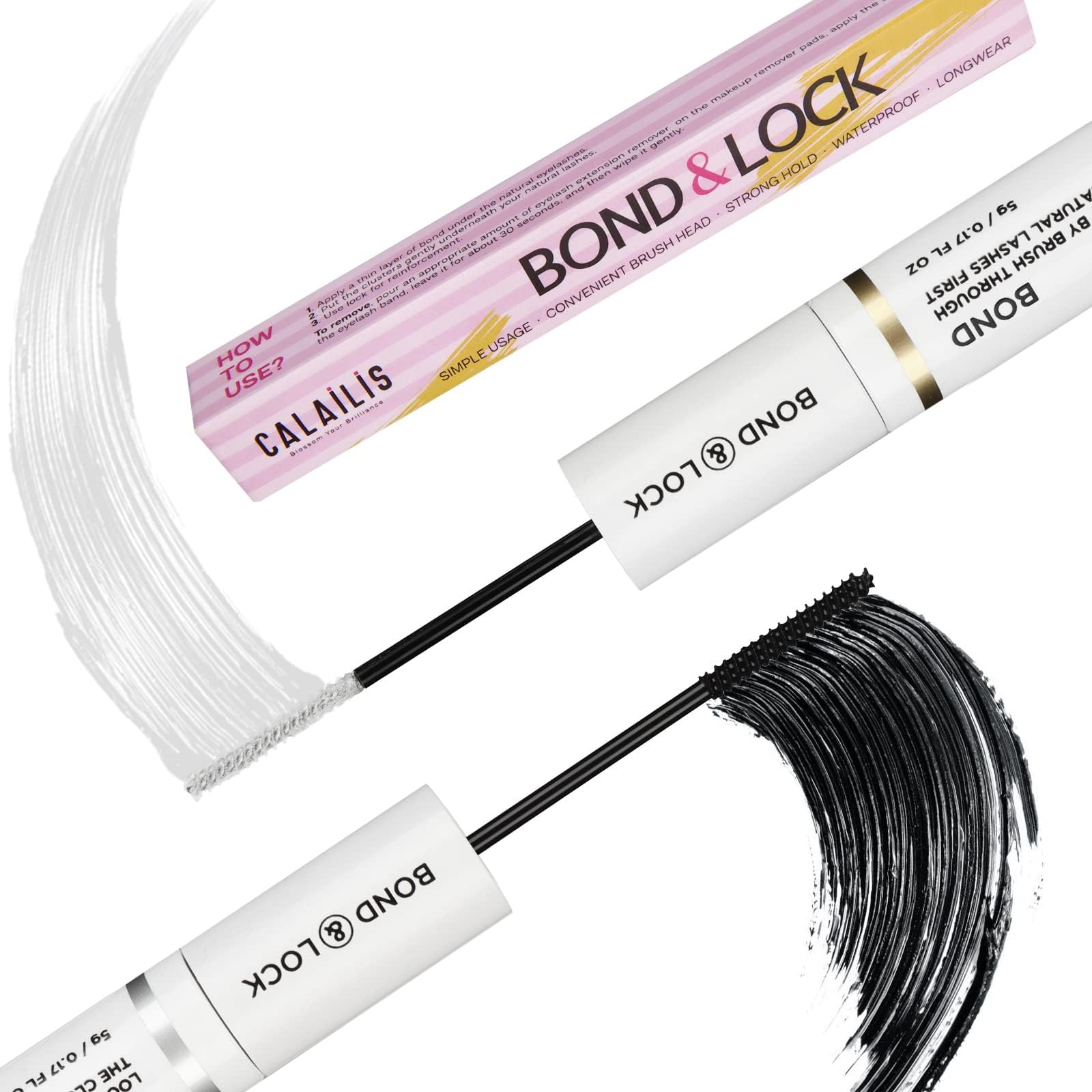 Lash Bond and Seal, Cluster Lash Glue for Lash Clusters - Strong Hold, Long Lasting 7+ Days, Waterproof, Non-irritating, Suitable for Sensitive Eyes