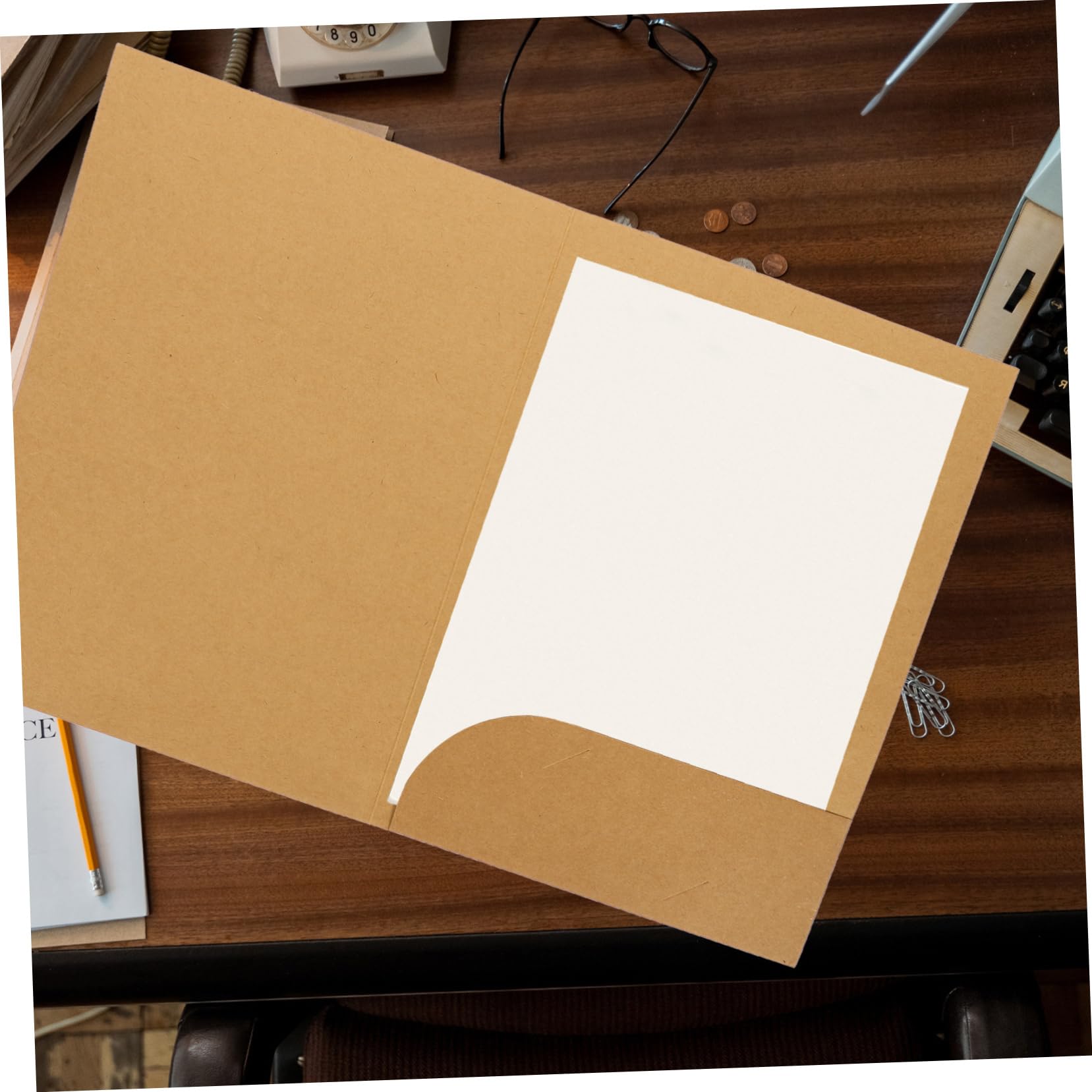 VILLCASE A4 Schnellhefter aus Pappe Dokumentenmappe aus Kraftpapier für Büro und Belege Robust Beschriftbar 20 Stück Packung
