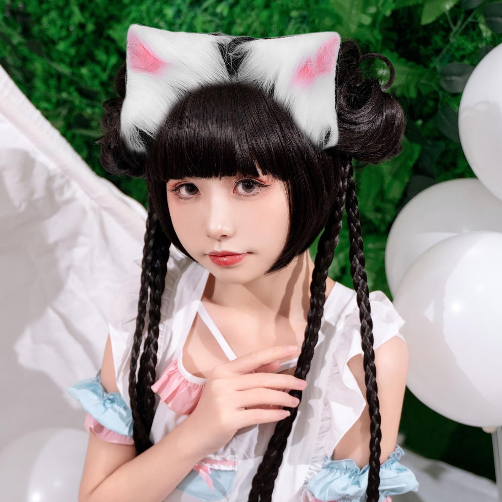 Tofficu 2 Juegos Diadema Orejas de Gato Peludas y de Felpa Ligera y Cómoda para Cosplay Realista en Fiestas de Halloween y Eventos Lolita Fashion