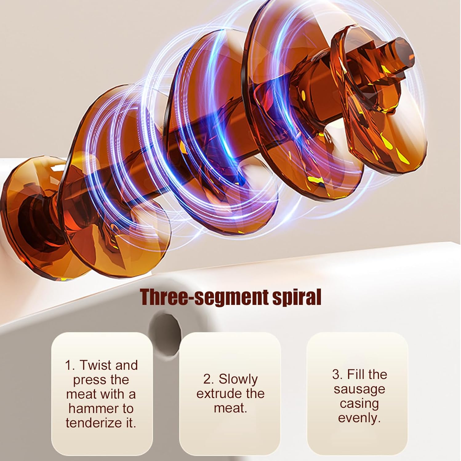 Electric Sausage Stuffer Machine with 3 Tubes, 110 lbs/Hour, One-Button Start, Efficient Homemade Sausages & Hot Dog Maker for Beef and Chicken (Single White)