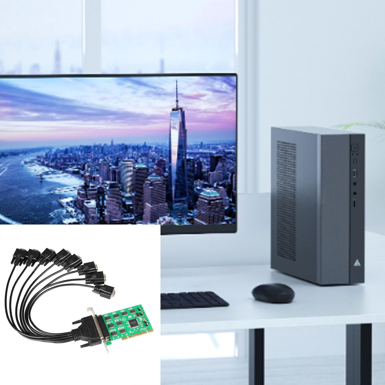 1set E Veloce Trasferimento Dati PCI A 8Ports RS232Serial Card Prestazioni Stabili Per Più Periferiche Seriali Collegamento Dispositivo di Controllo Industriale