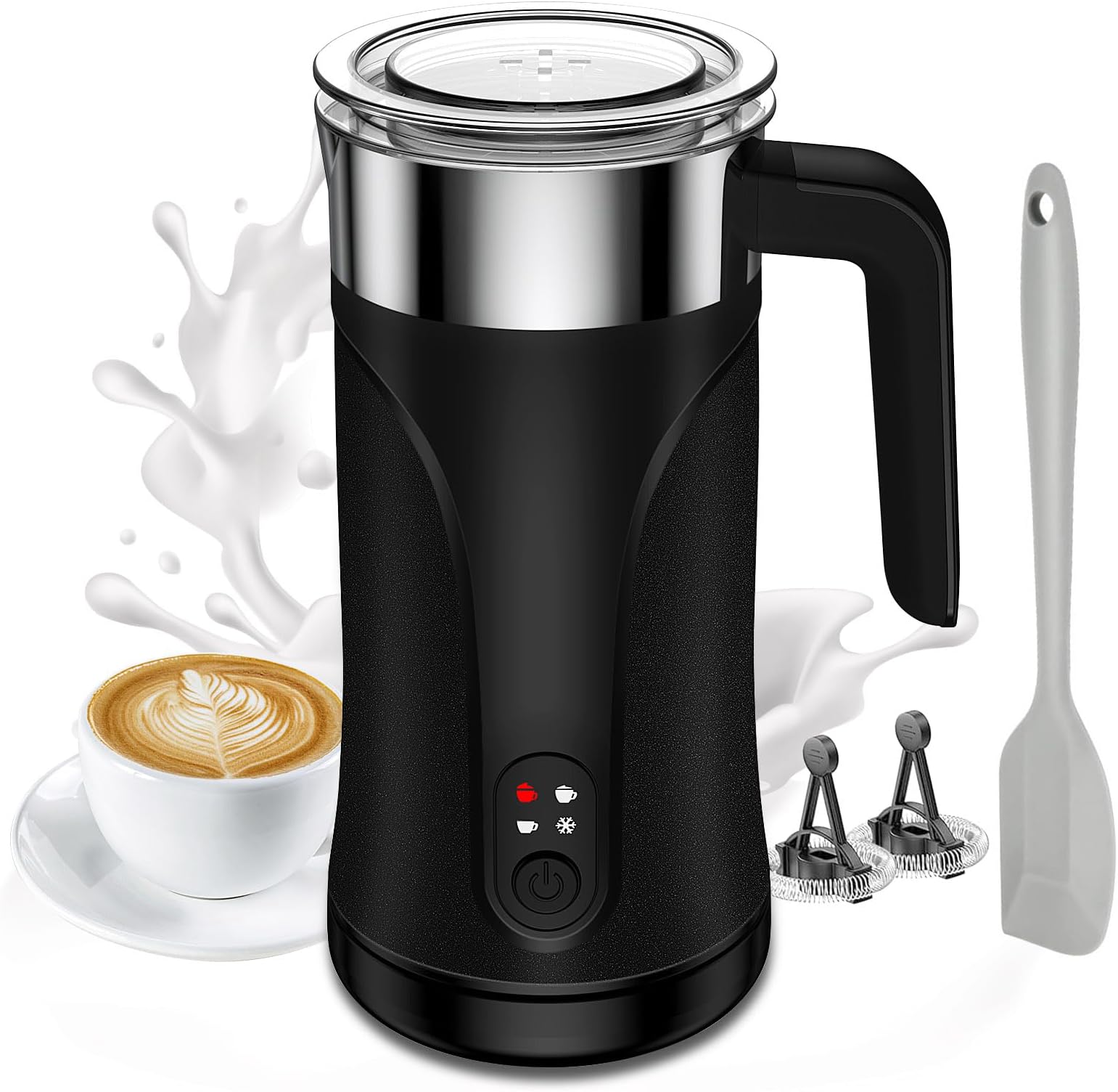 Milk Frother, 4-in-1 Milk Frother and Steamer for Coffee, Latte, Cappuccino, Matcha(Night)