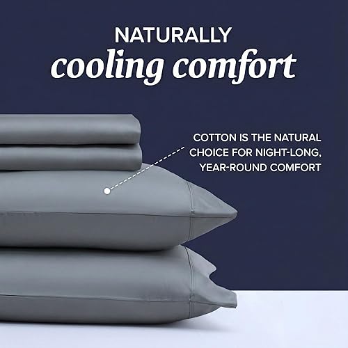 Miniatura 2 de Colección Beckham Hotel - Juego de sábanas tamaño King 100% algodón, ropa de cama de lujo 500TC de satén, bolsillo profundo de 16", transpirable, 4