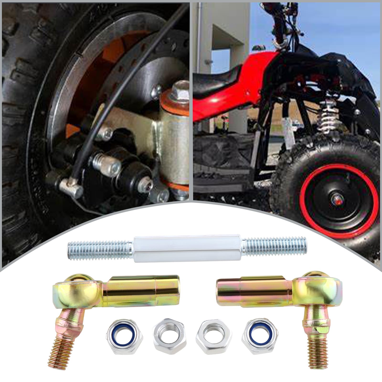 OTOTEC Lot de 2 rotules de direction M8 95 mm pour guidon compatible avec Miniquad Pocketquad ATV quatre roues motrices