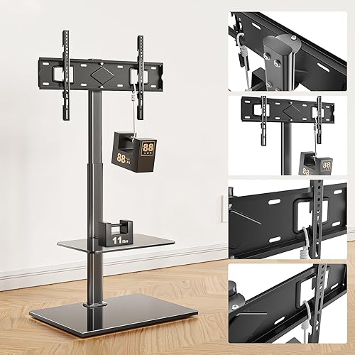 Miniatura 5 de WALI Soporte de suelo de TV para televisores de 32 a 70 pulgadas de hasta 88 libras, soporte universal para TV de suelo, soporte de TV alto