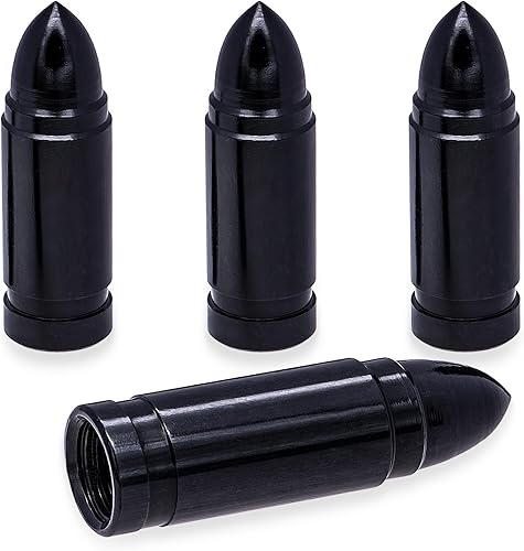 4 tapas de válvula de neumático estilo bala, resistentes a la corrosión, cubiertas universales de aleación de aluminio a prueba de polvo para