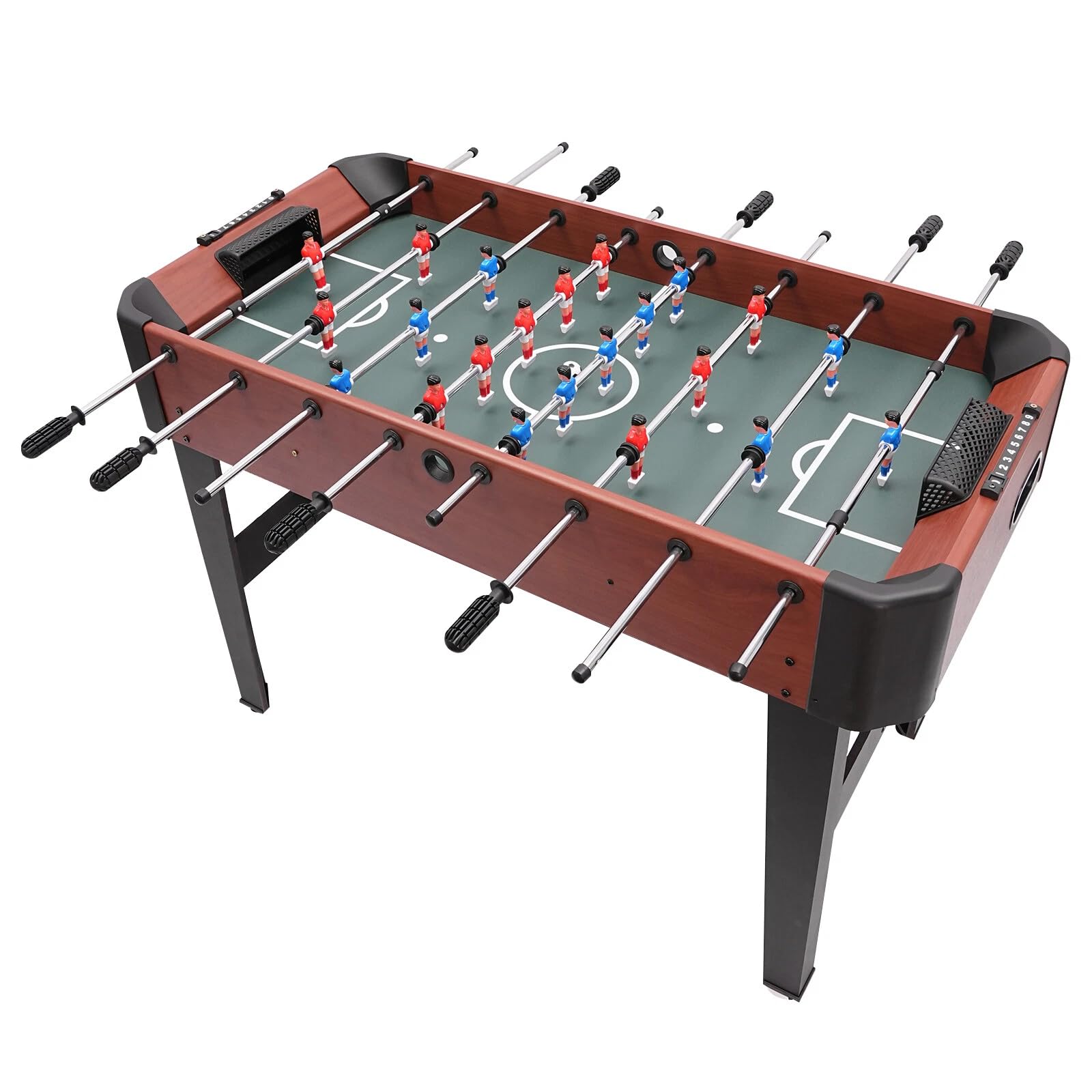Table de baby-foot avec 8 barres de jeu, table de baby-foot autoportante en acier et matériaux MDF, peu encombrant, pour divertissement familial, chambre d'enfant, salle de jeux, bureau, salle de