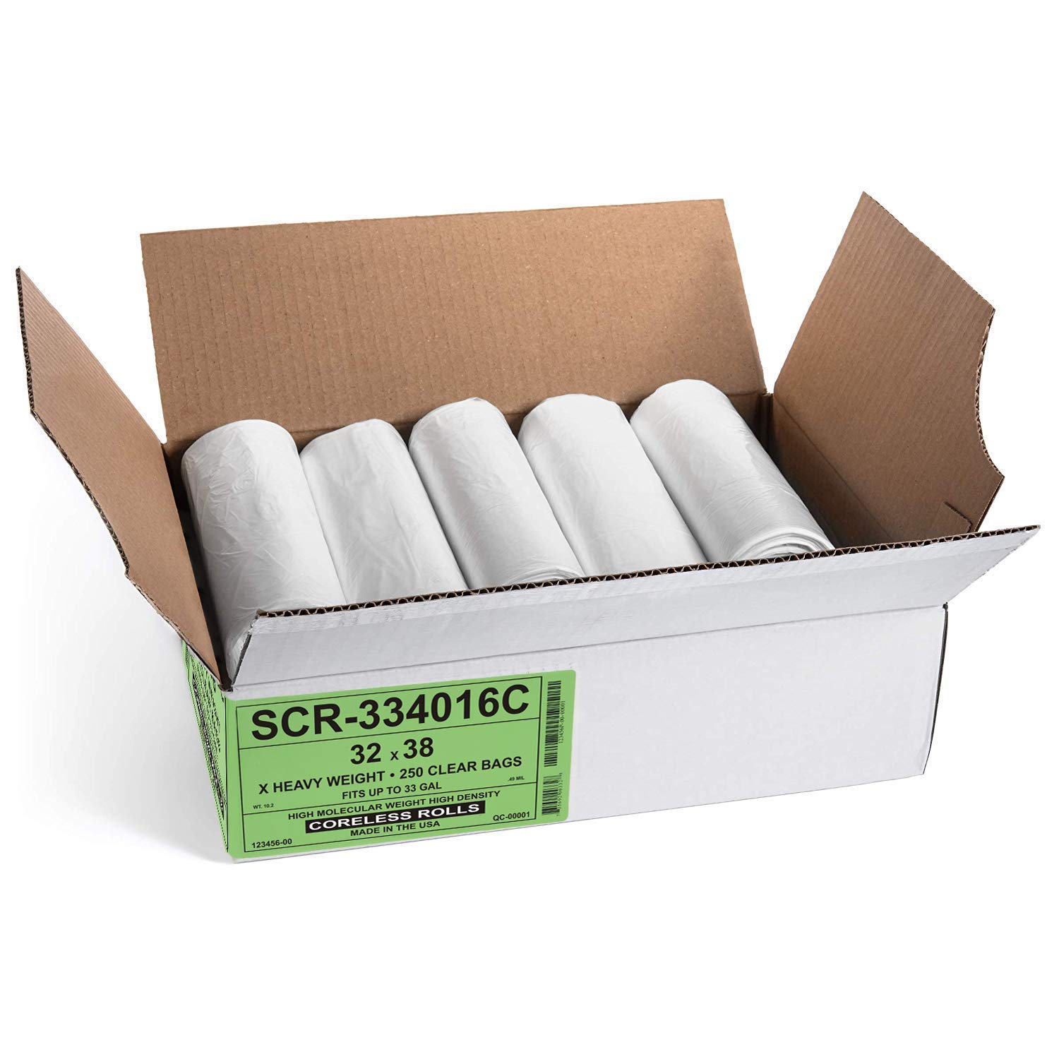 Aluf Plastics-SCR-243306C 12-16 Gallon Trash Bags - (Commercial 1000 Pack) - Source Reduction Series Value High Density 6 Micron Gauge (equiv) - Intended for Home, Office, Bathroom, Paper, Styrofoam: Industrial & Scientific