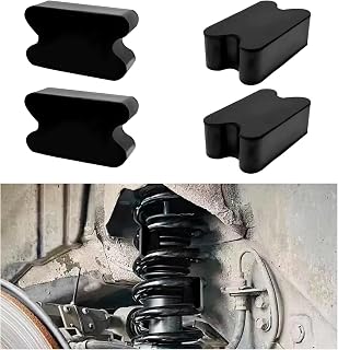 4 PCS Rubber Car Coil Spring Spacers, Heavy Duty Lift Blocks for 2" to 2.5" Coils Springs Elevation, Universal Front & Rear Coil Spacer Spring Booster Kit for Cars Trucks SUVs