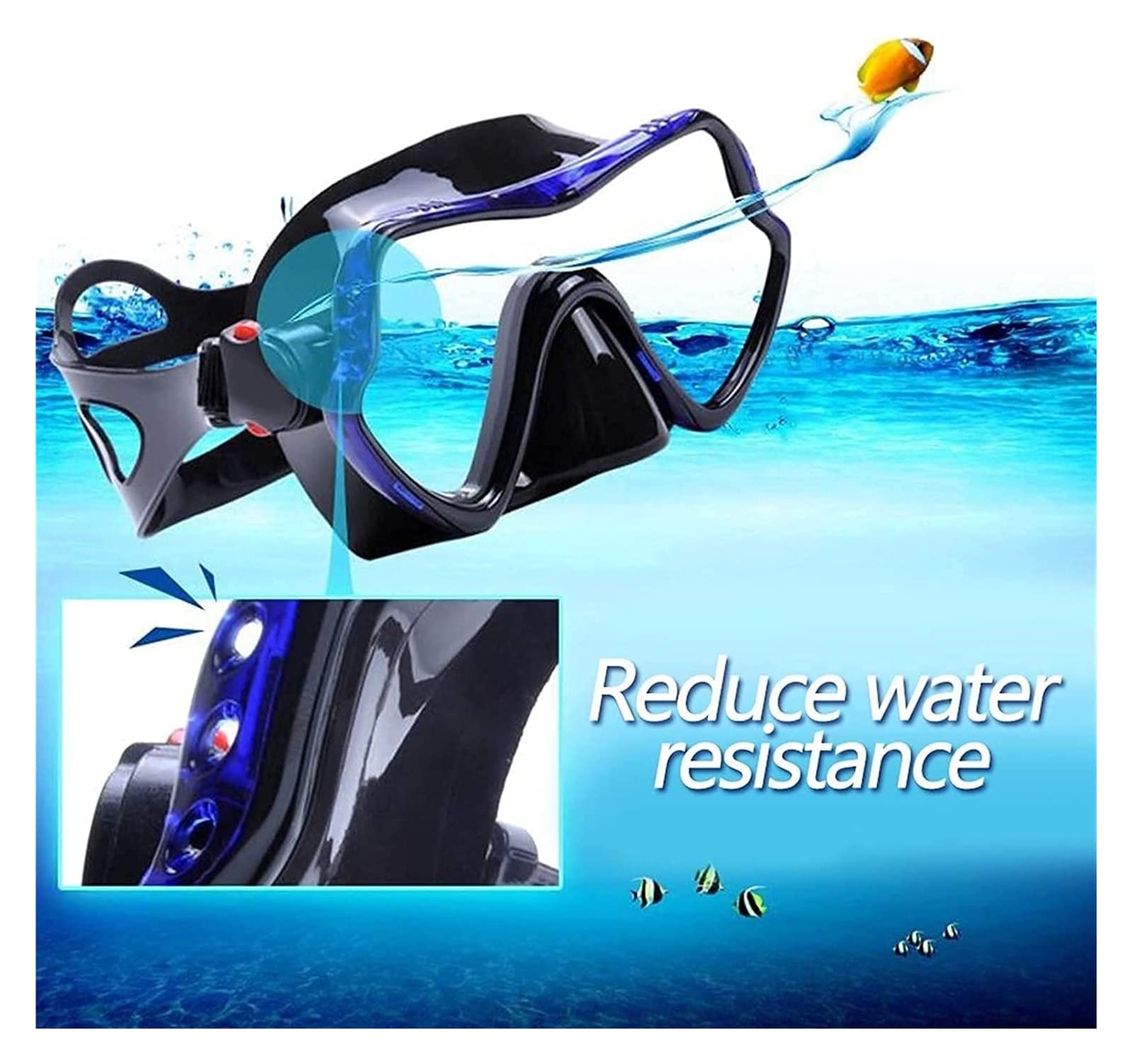 máscara submarina, Máscara de Buceo Snorkel Máscaras Profesionales Visión Amplia Equipo for Deportes acuáticos Gafas Submarino