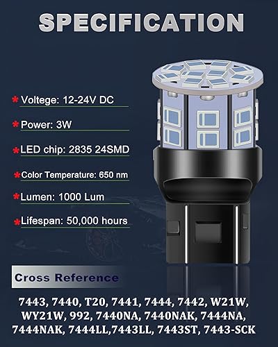 Miniatura 9 de 1157 - Bombilla LED blanca superbrillante 2057 2357 7528 BAY15D para luces de marcha atrás de respaldo, luces traseras de freno, luces de Blanco