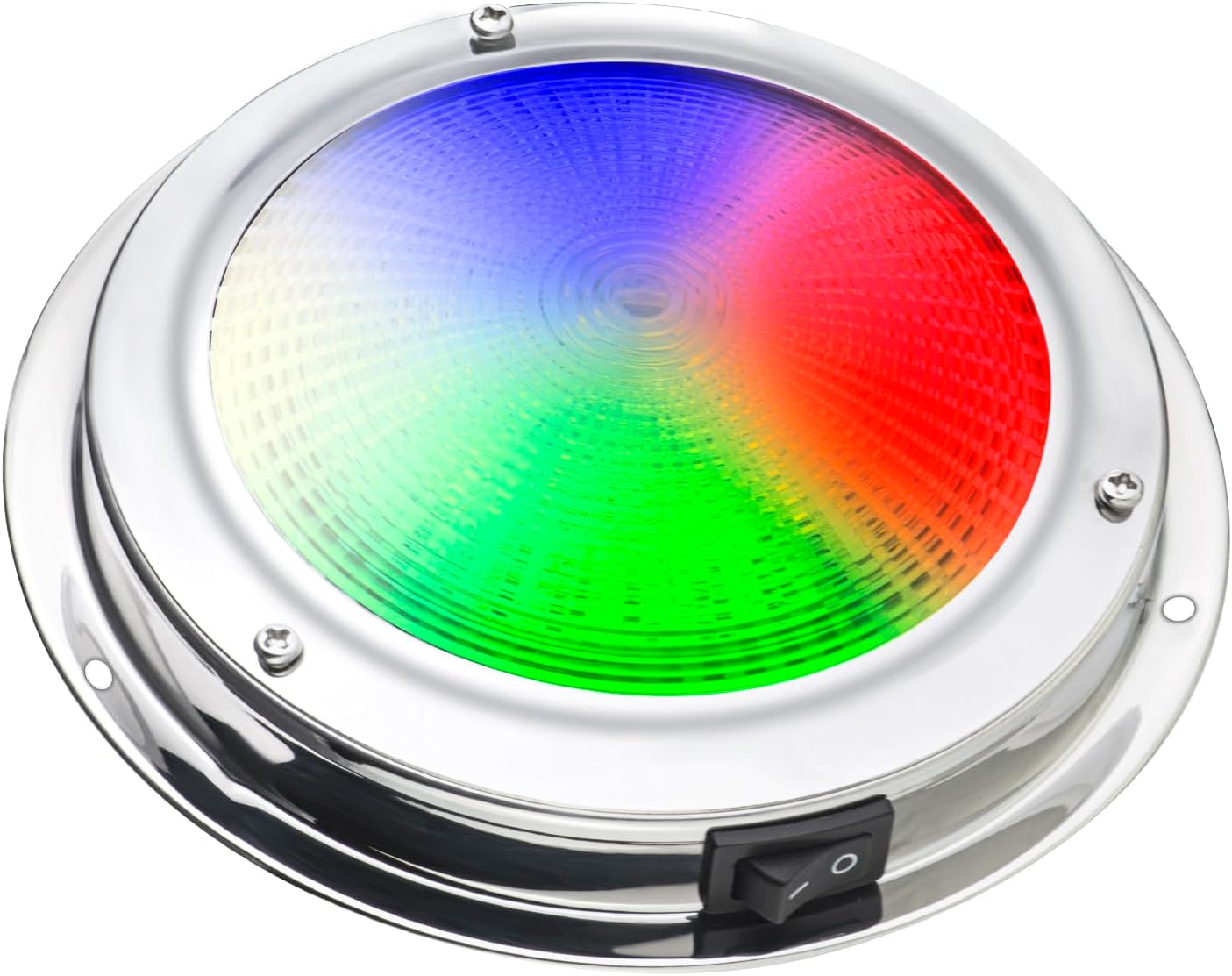 LED Boat Dome Light-Stainless Steel 4-Color LED Ceiling Light(Red/Green/Blue/White),DC10-30V,Surface Mount (RGBW(00550), 6-Inch)