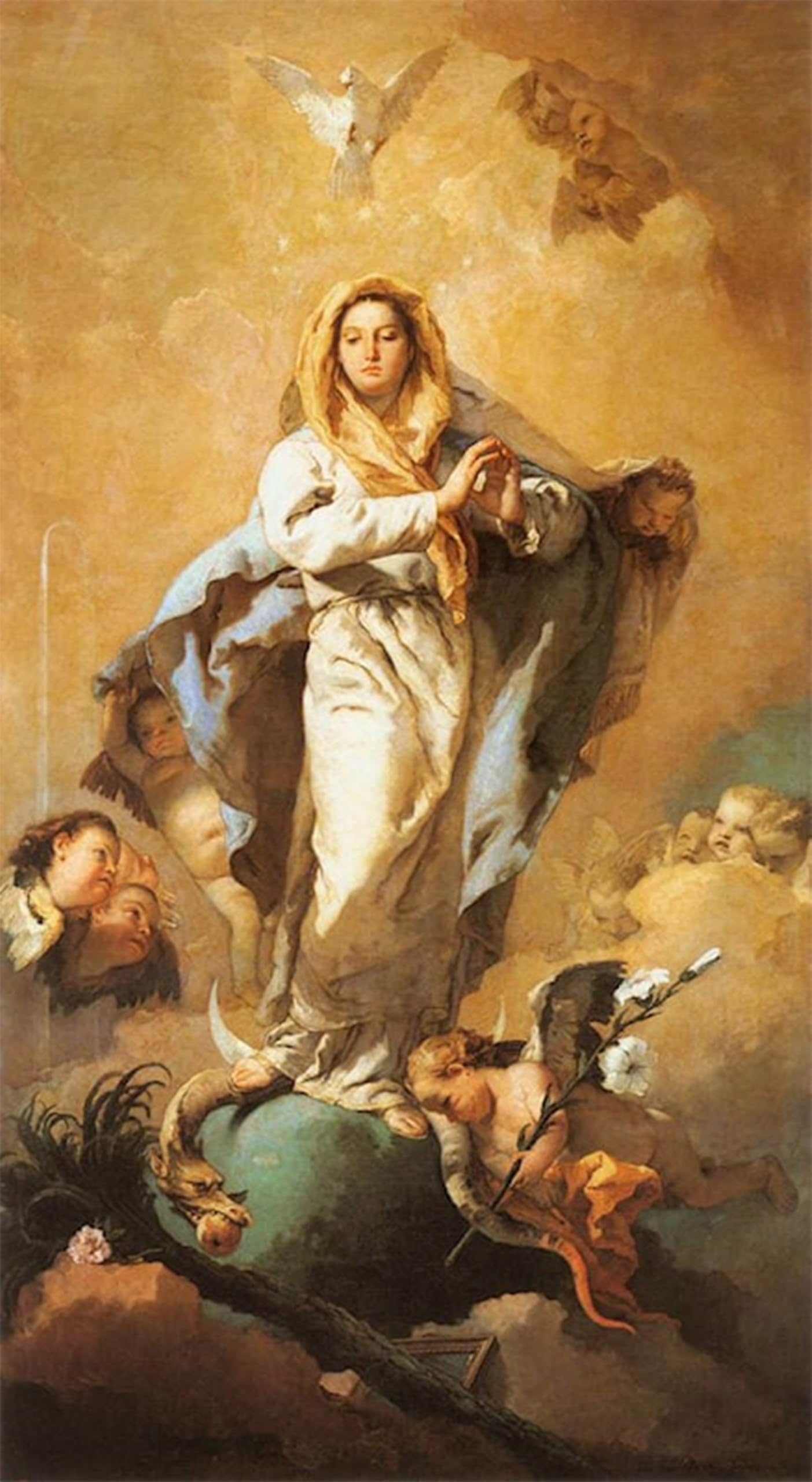 SERENDIPITP Retro Picture Poster Wall Art Pictures Painting the Immaculate Conception by Battista Tiepolo Wall Art Canvas Print for Wall Decor 60x90cm