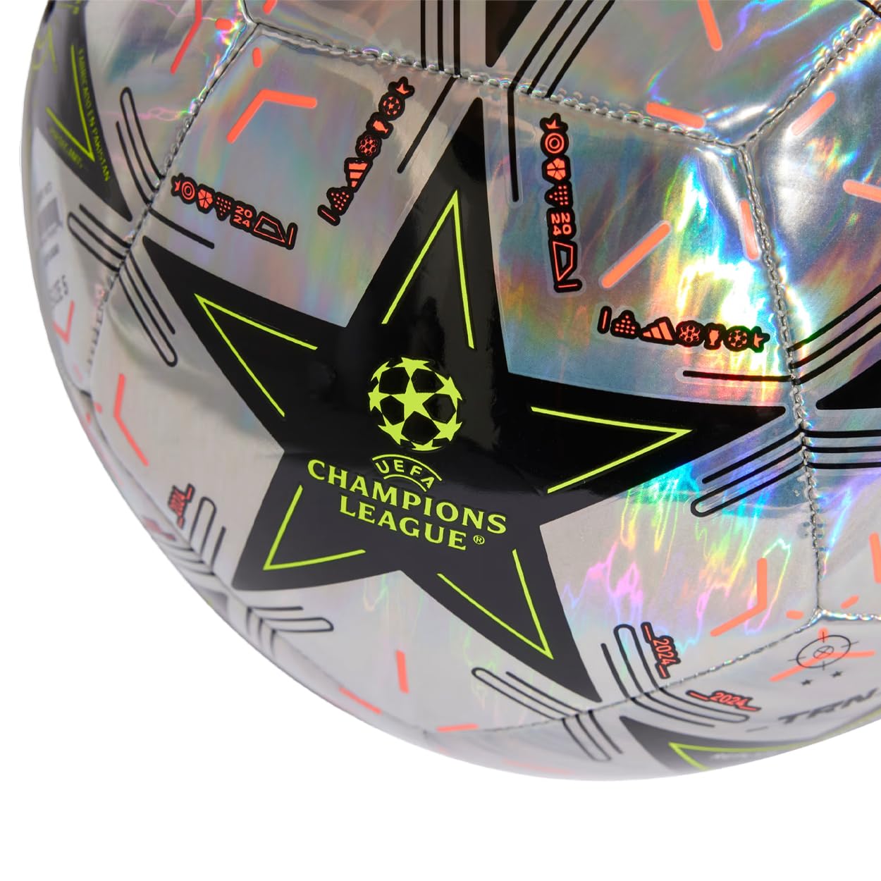 adidas Balón de Entrenamiento de la UEFA Champions League, diseño Oficial de Partido, Suave y Duradero, vejiga de butilo, tamaño 3-5